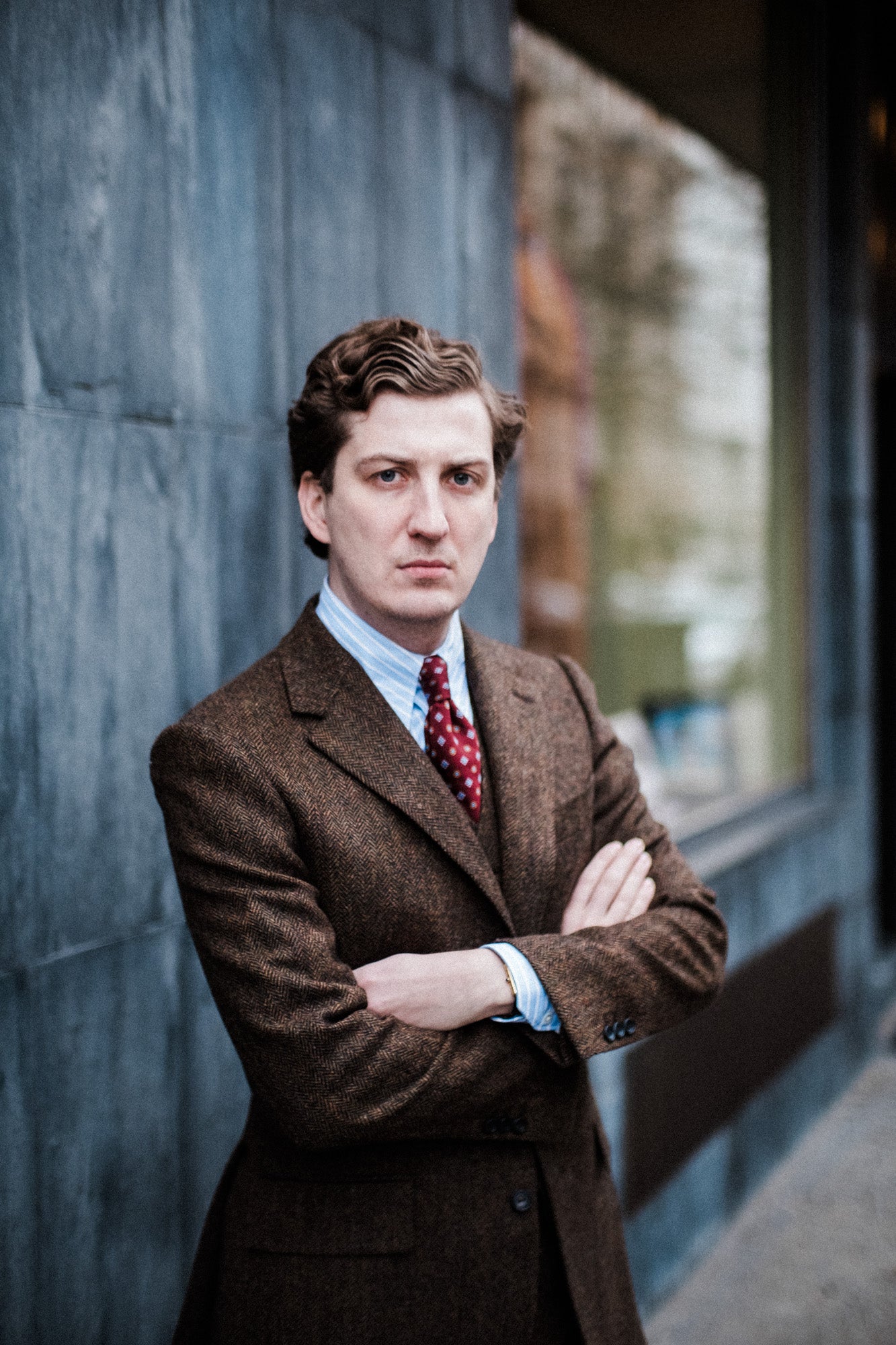 Anzug - Braun-schwarzer Herringbone-Tweed