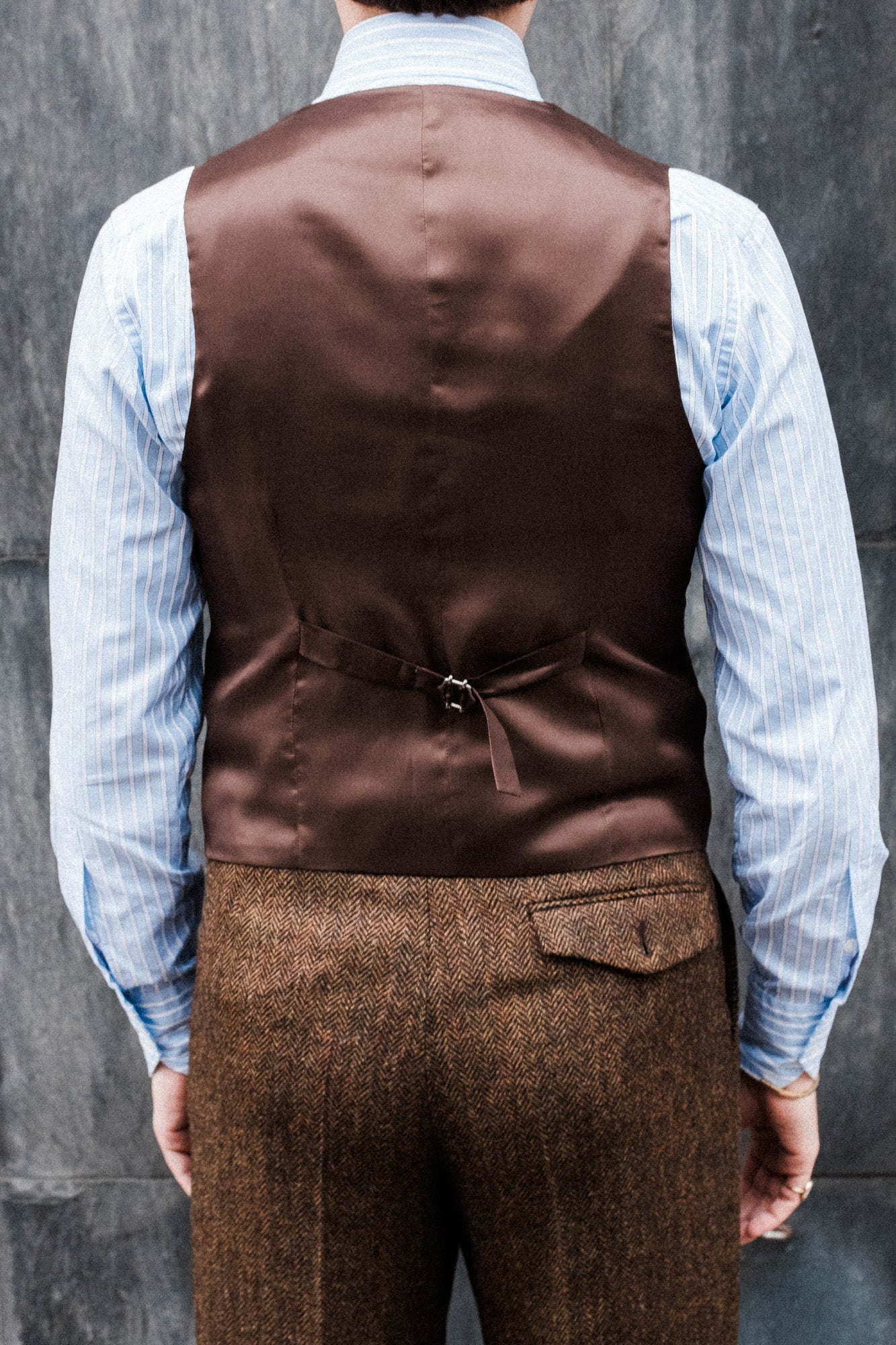 Anzug - Braun-schwarzer Herringbone-Tweed