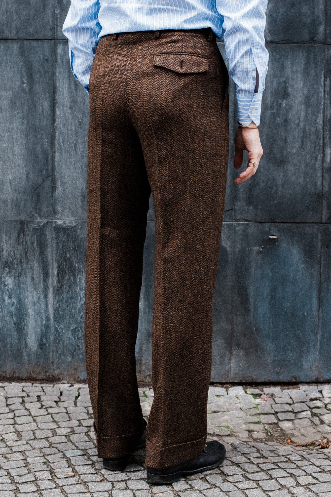 Anzug - Braun-schwarzer Herringbone-Tweed