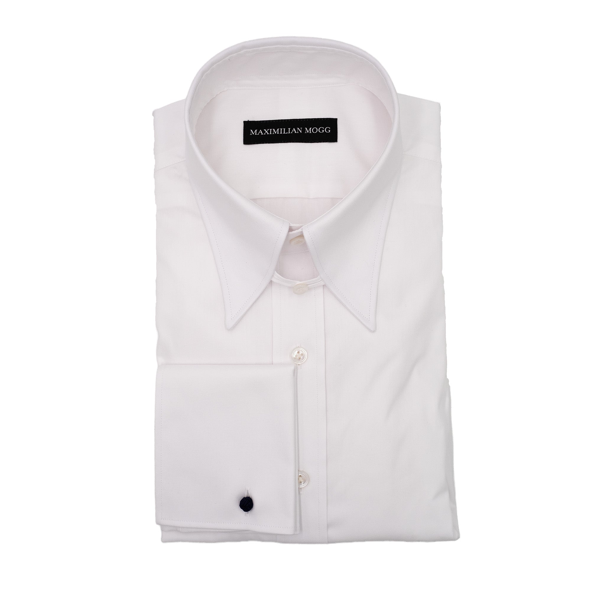 Hemd - Weißer Pinpoint Spearpoint-Tab