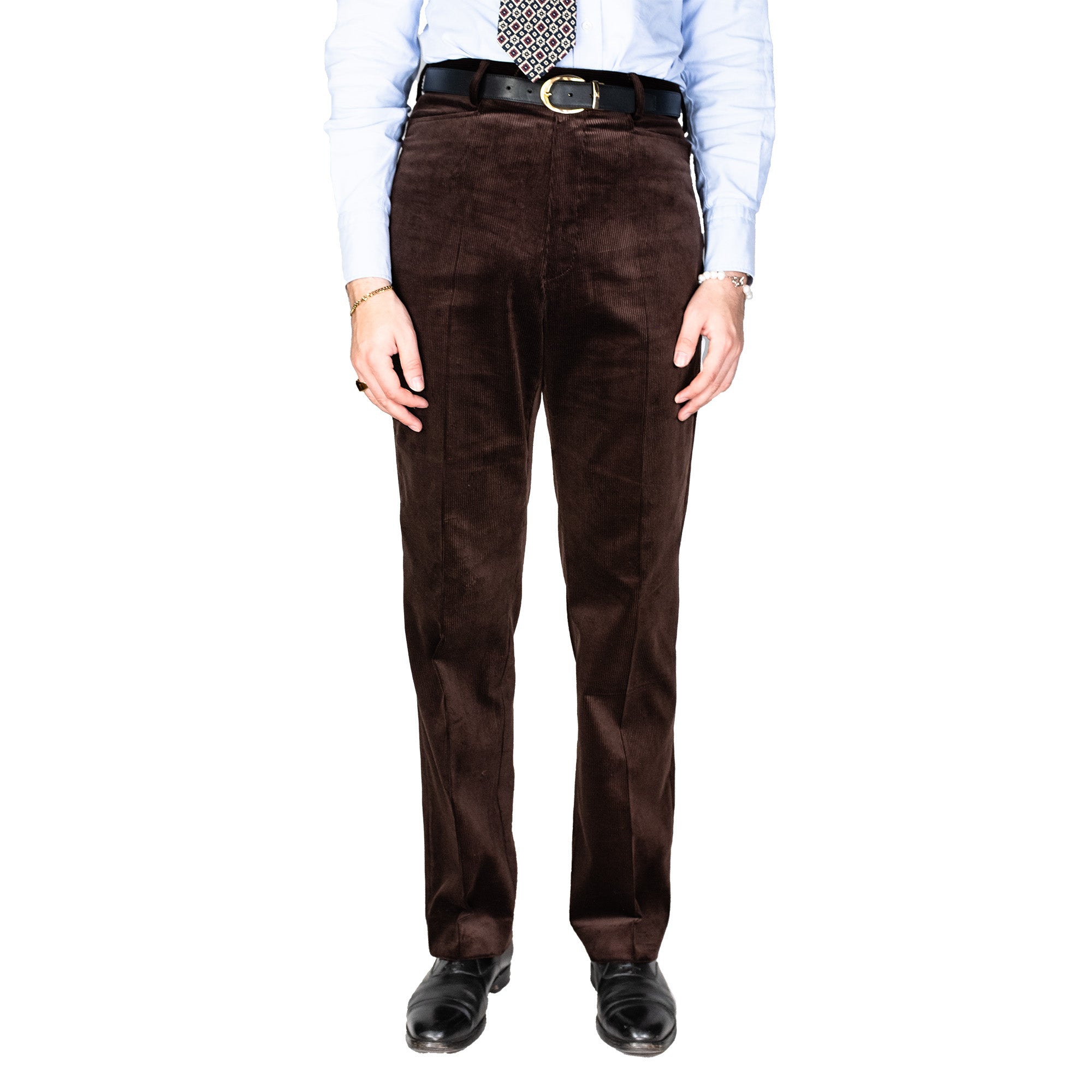 Hose - Dunkelbrauner Medium-Wale Kord