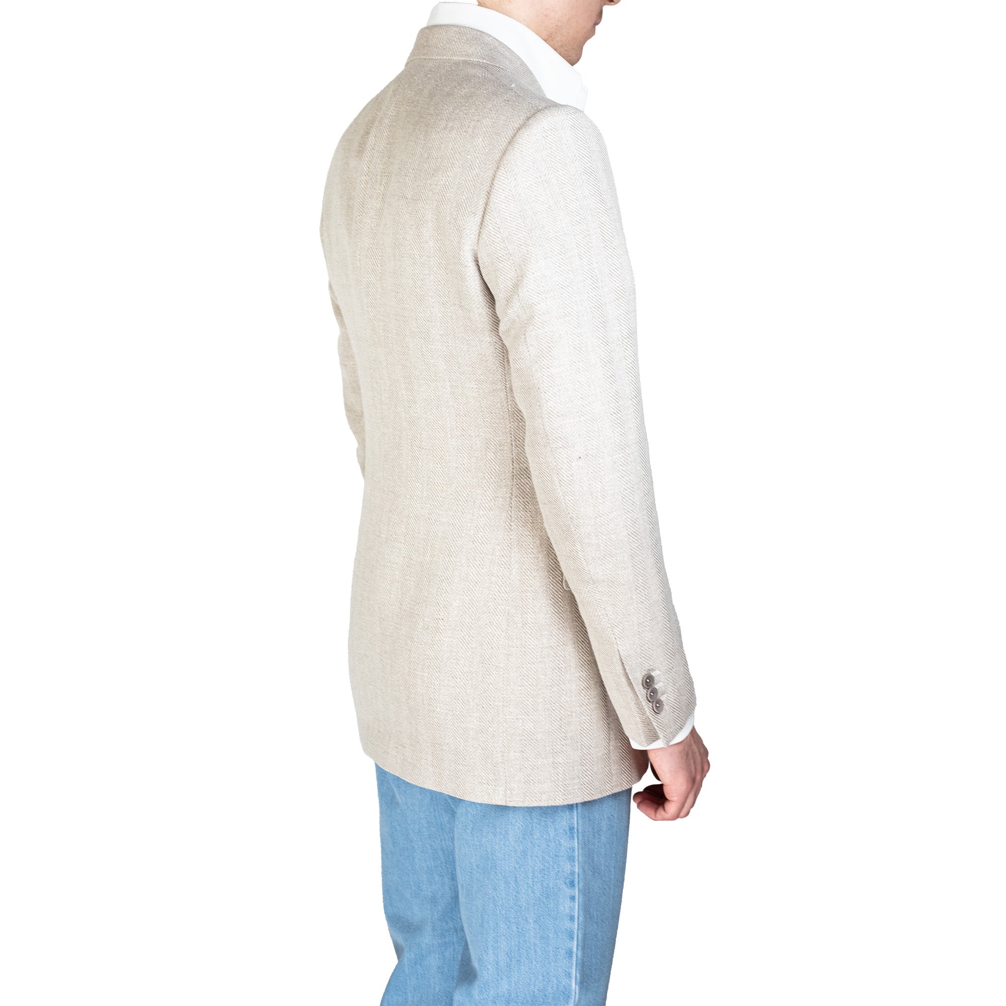 Jacket - Silver linen-silk-wool-cotton blend by Ferla