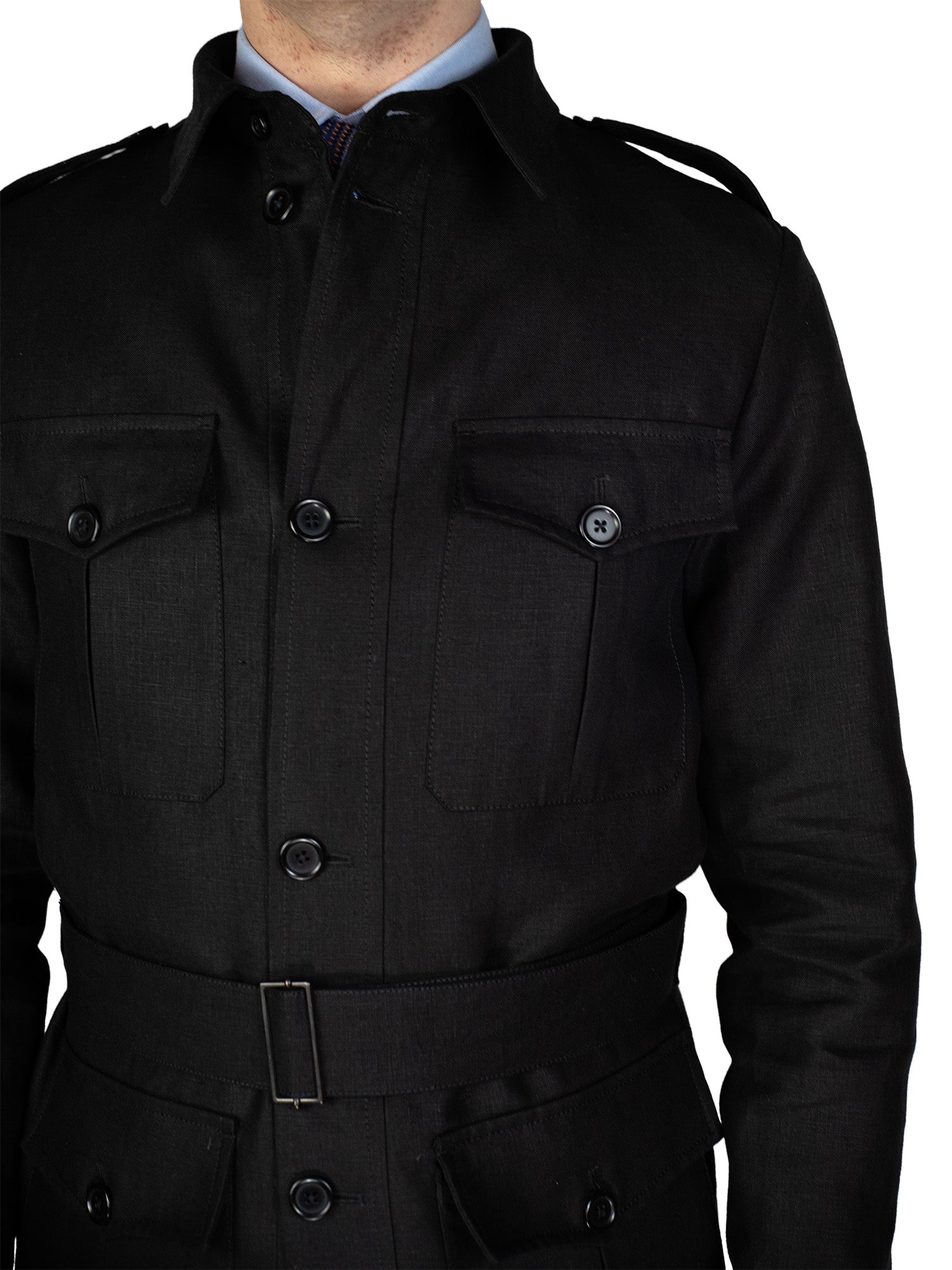 Safari jacket - Black linen