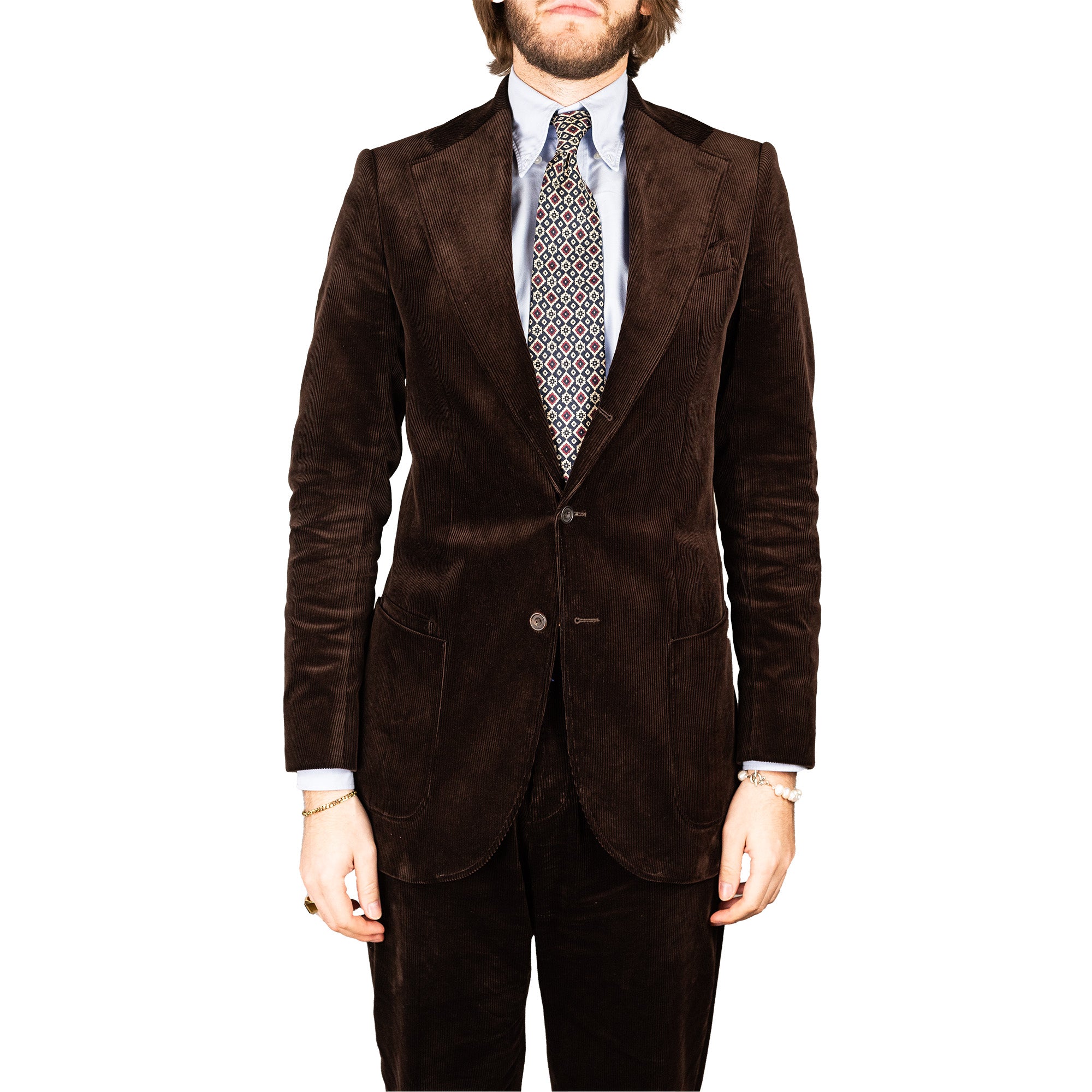 Jacke - Dunkelbrauner Medium-Wale Kord
