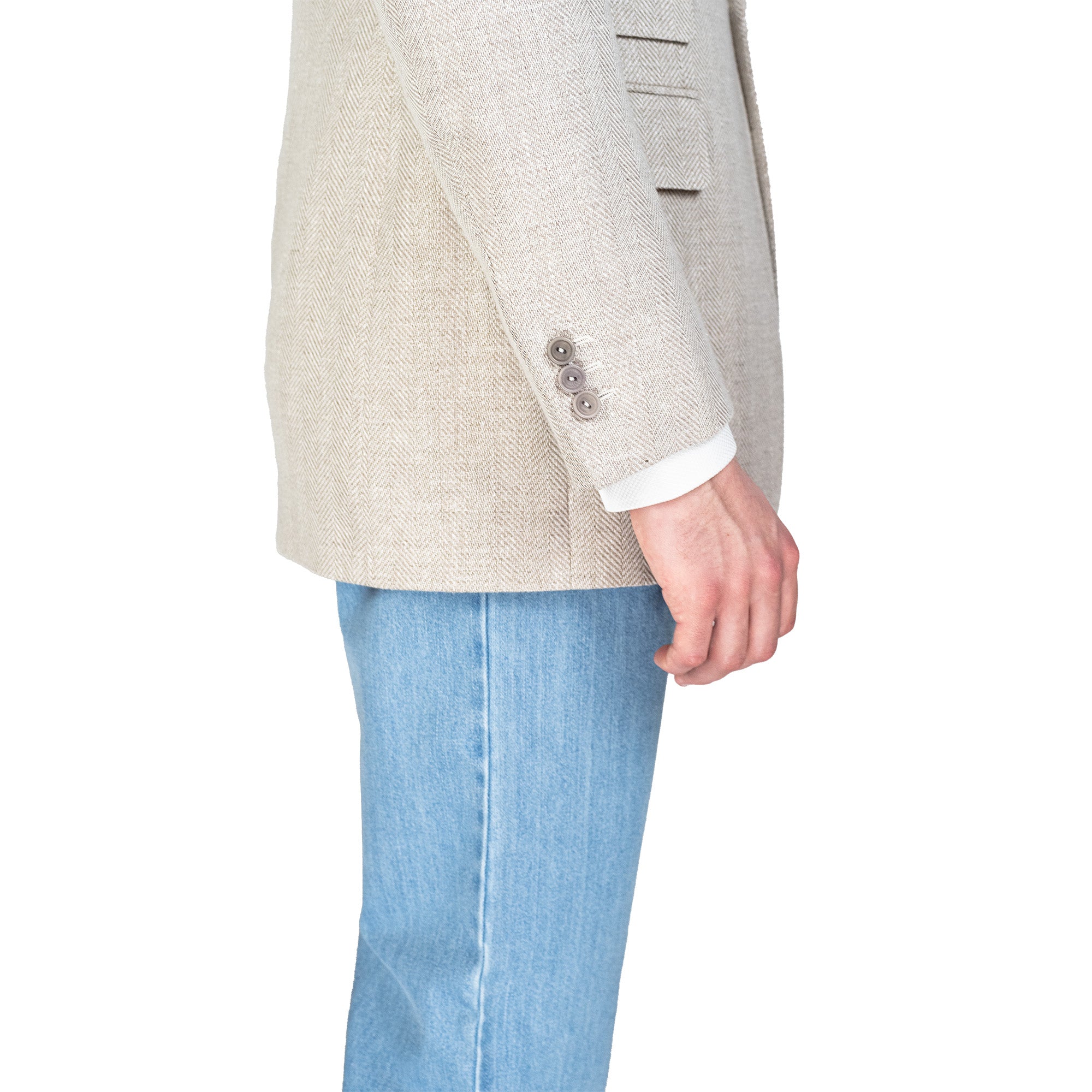 Jacket - Silver linen-silk-wool-cotton blend by Ferla