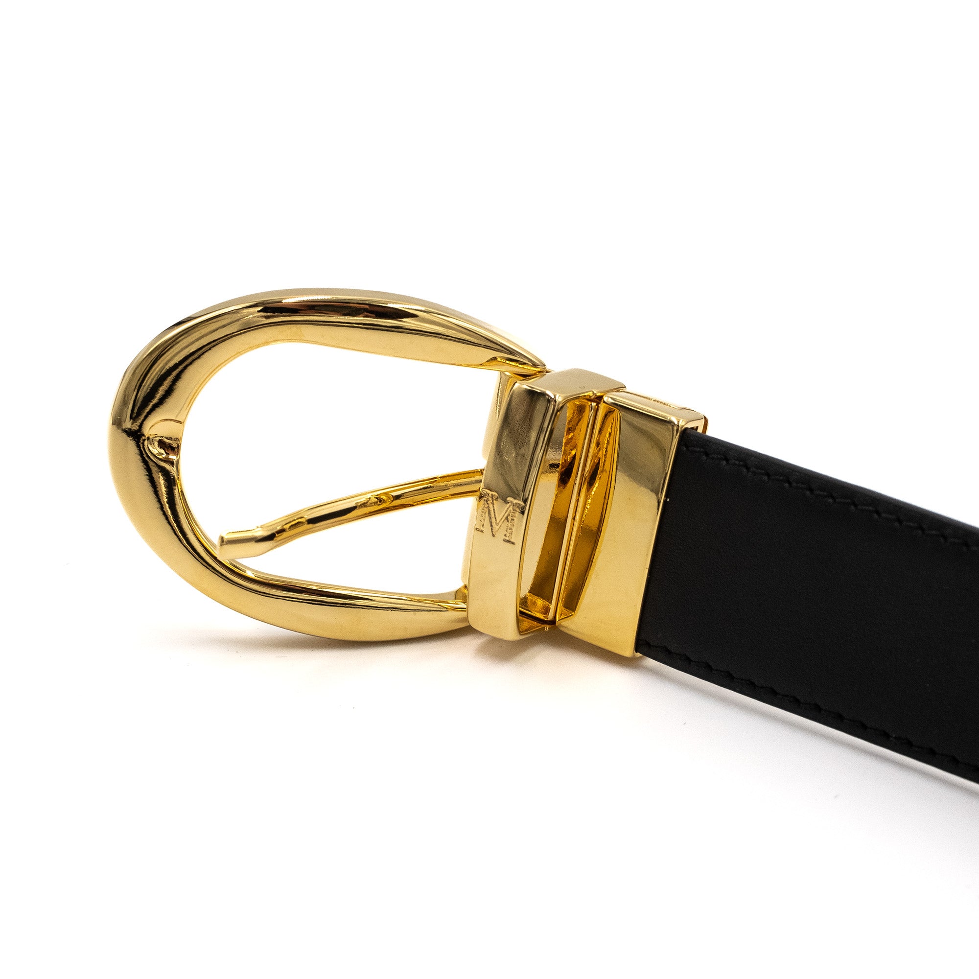 Reversible belt - black calfskin, brown suede