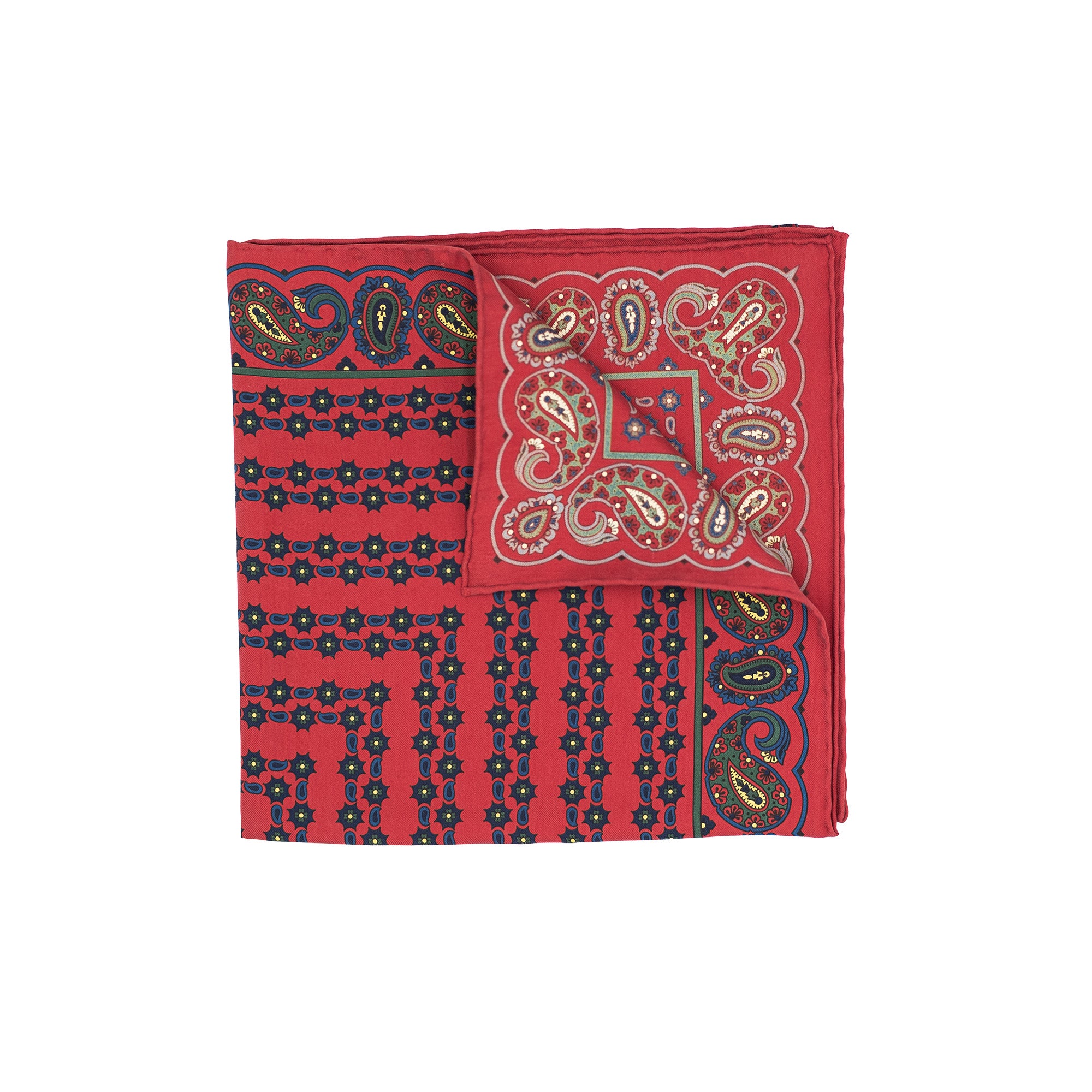 Pocket Square - Red Paisley