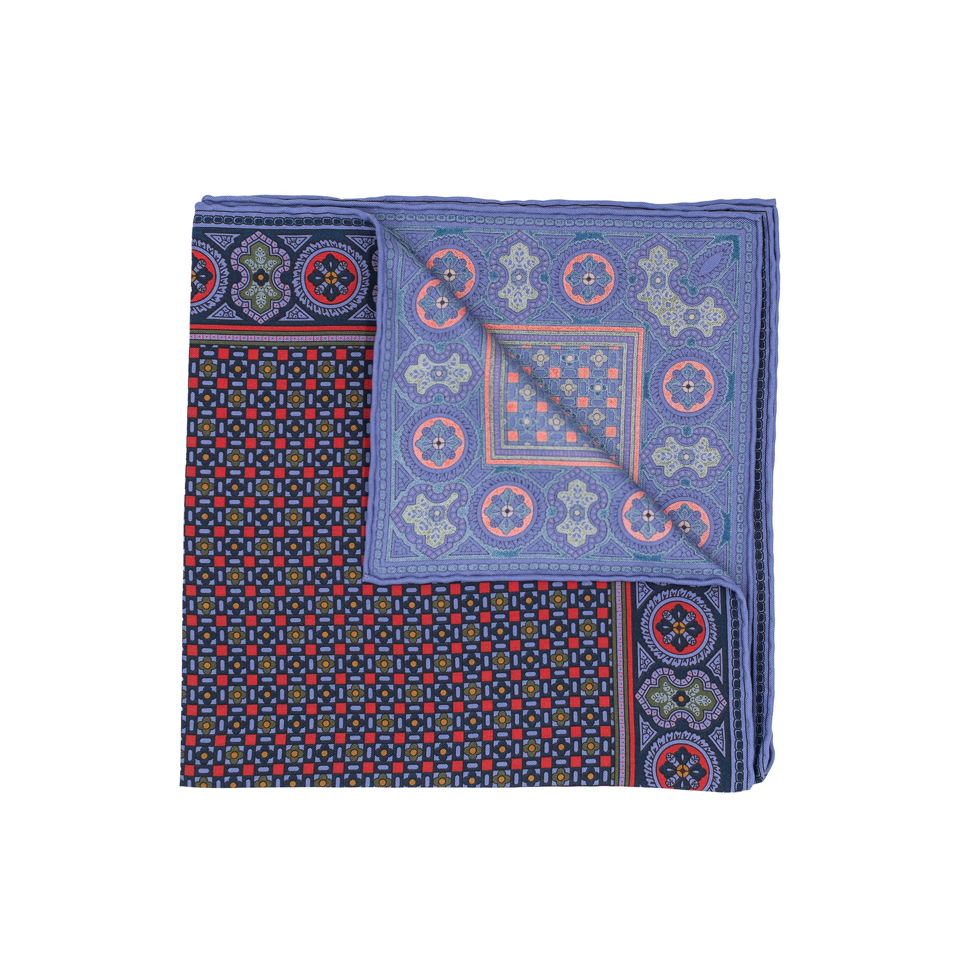 Pocket Square - Blue Tile Pattern