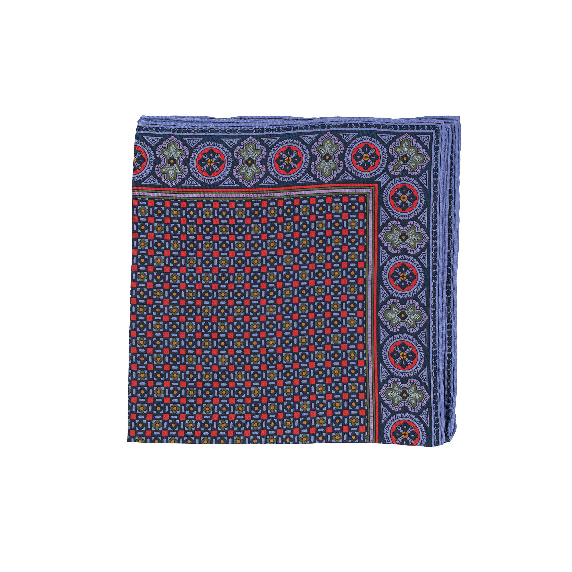 Pocket Square - Blue Tile Pattern