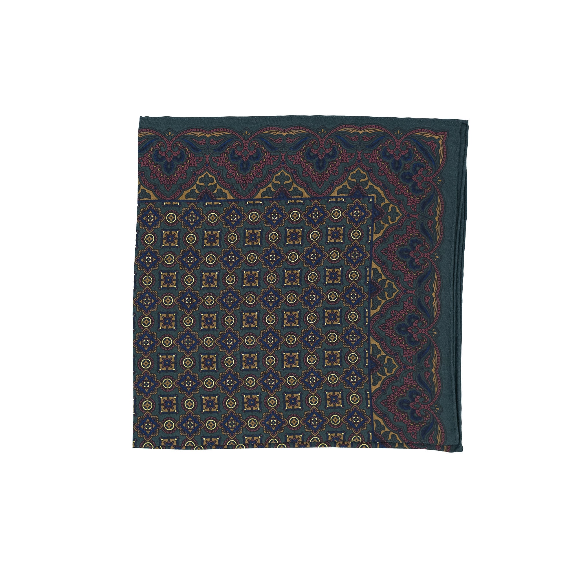 Pocket Square - Green Floral Pattern