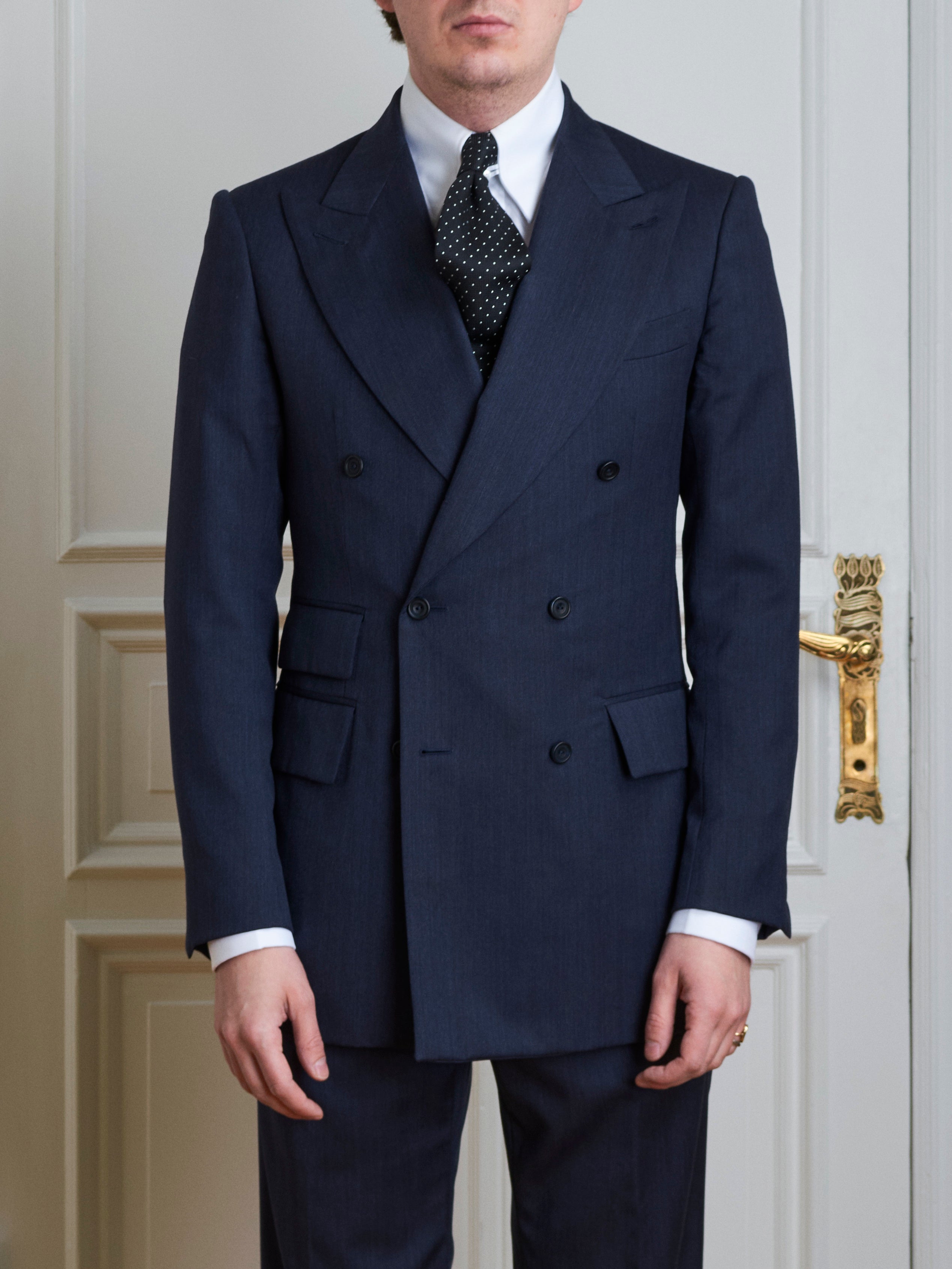 Suit - Italian blue herringbone