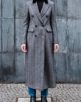 Overcoat - Midgrey Herringbone by Delfino