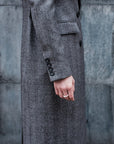 Overcoat - Midgrey Herringbone by Delfino