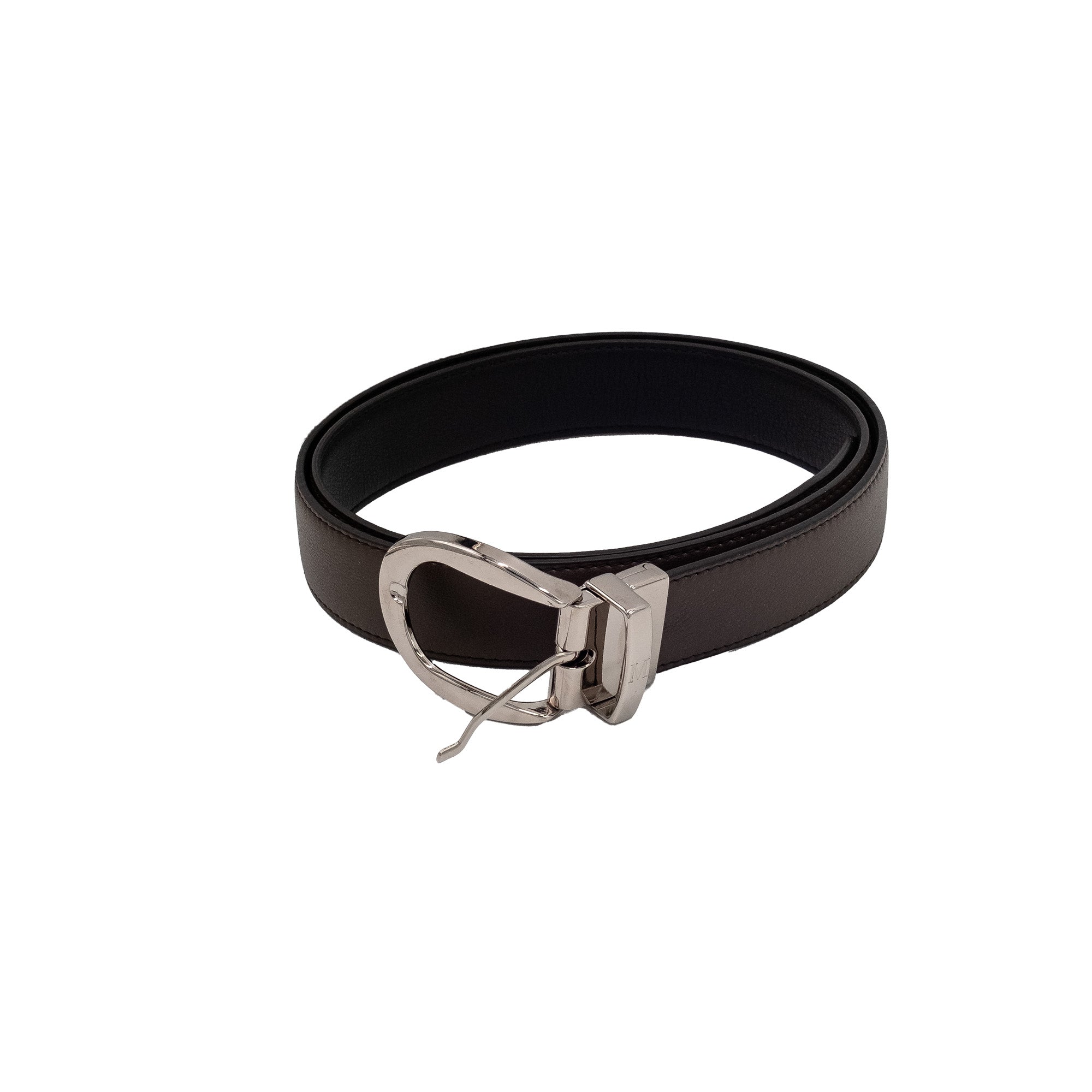 Reversible belt - black calfskin, chocolate calfskin
