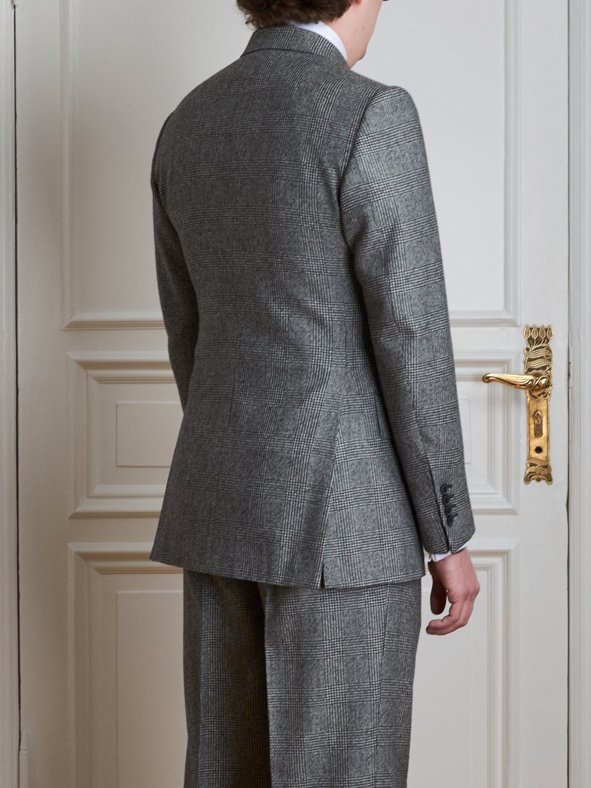 Anzug - Grau-schwarzer Glencheck Flanell