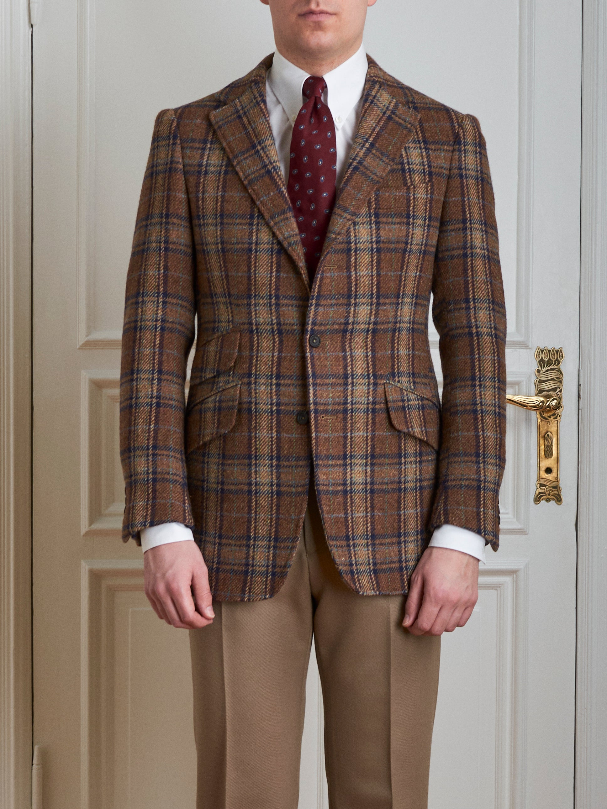 Jacke - Braun karierter Tweed