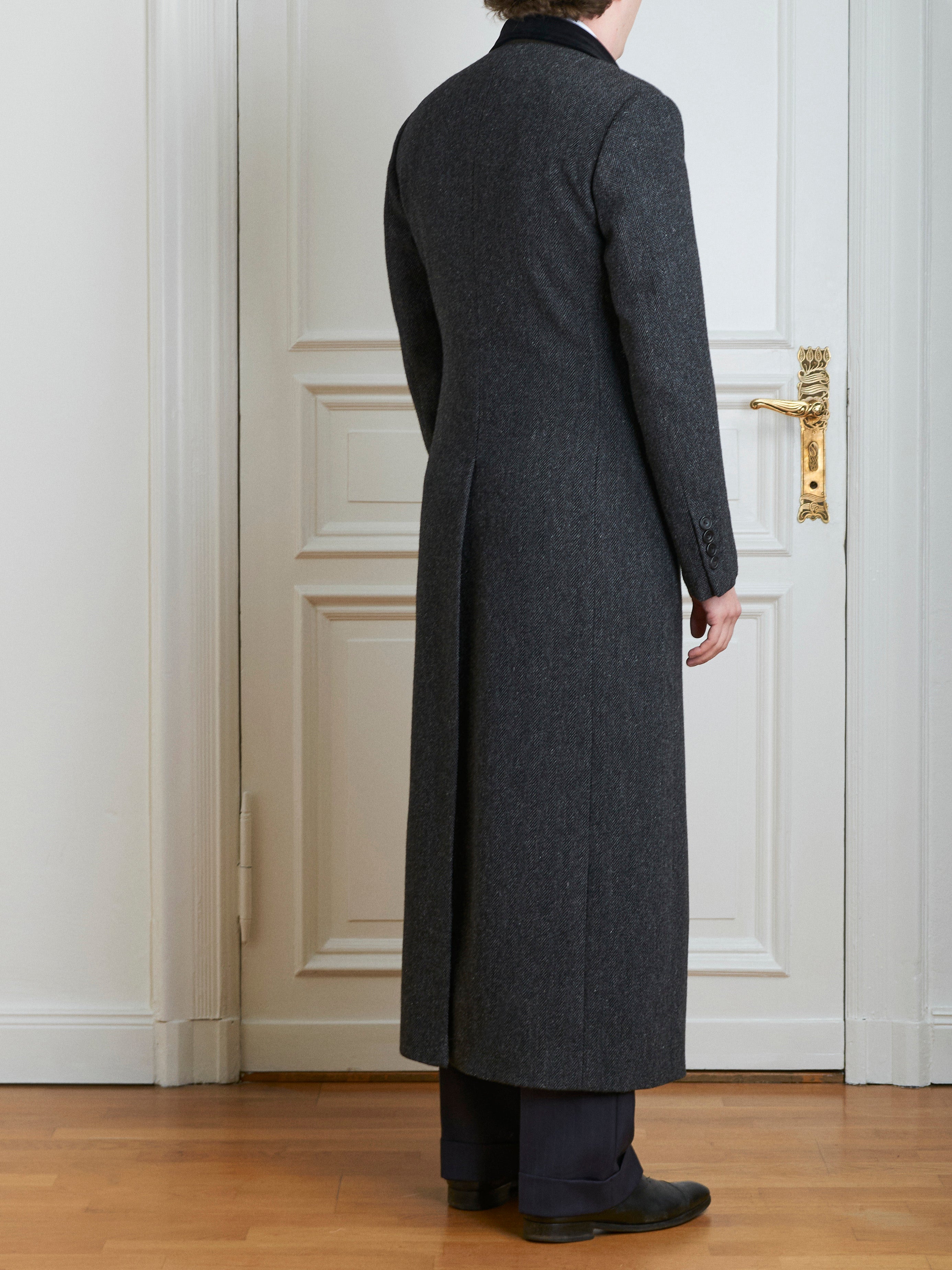 Mantel - Dunkelgrauer Herringbone