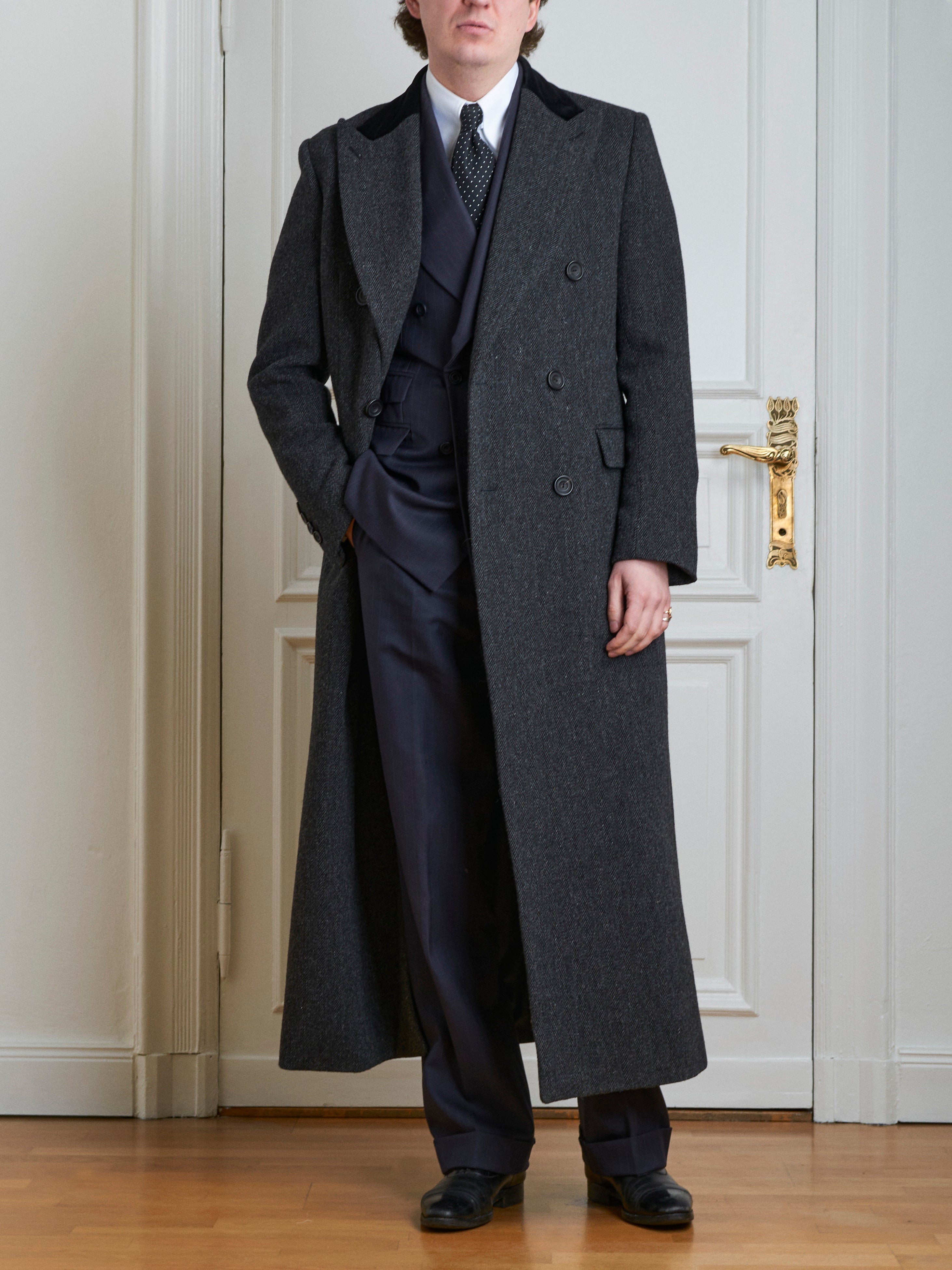 Overcoat - Charcoal Herringbone – Maximilian Mogg