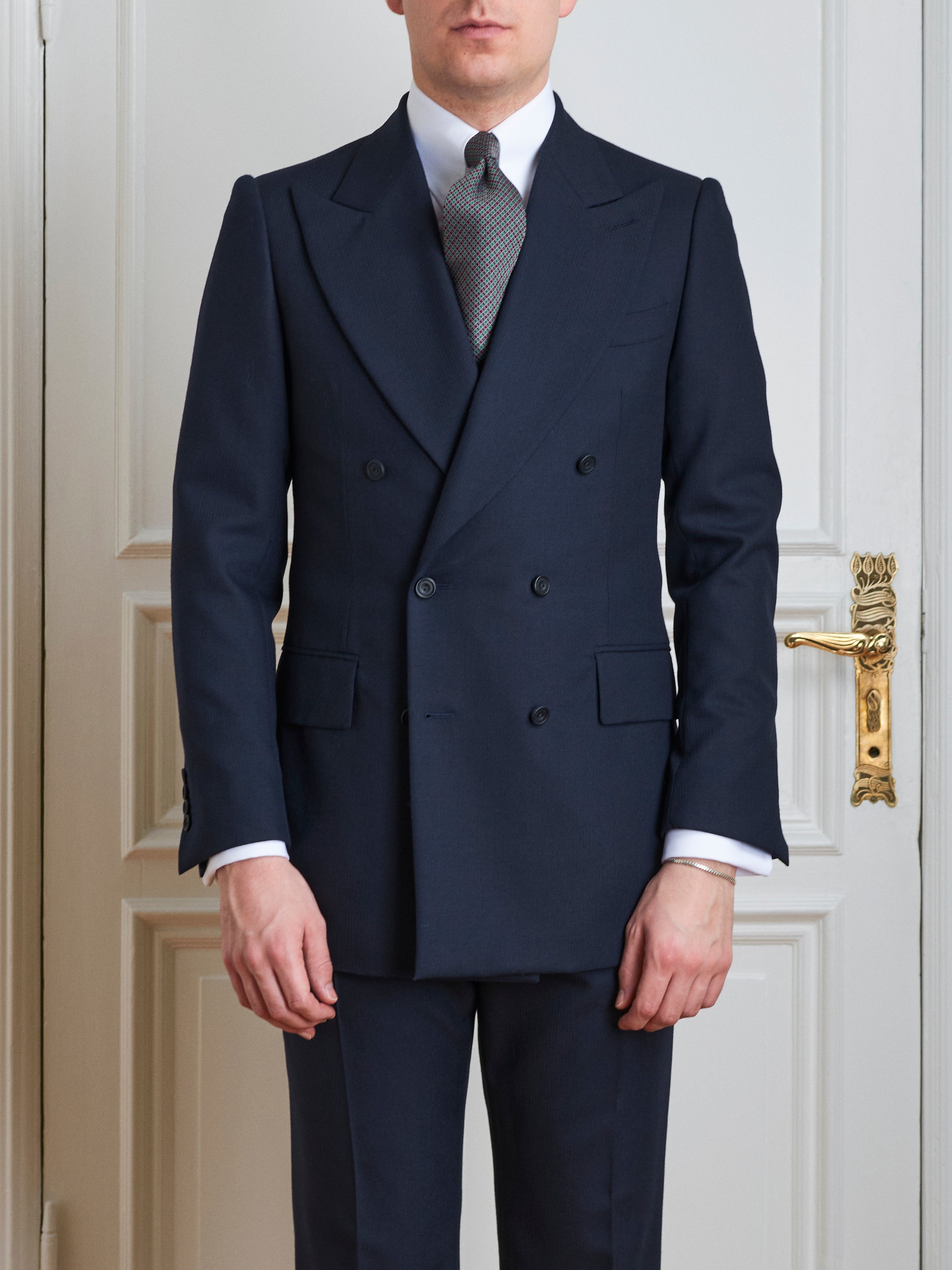 Anzug - Navy Schattenstreifen