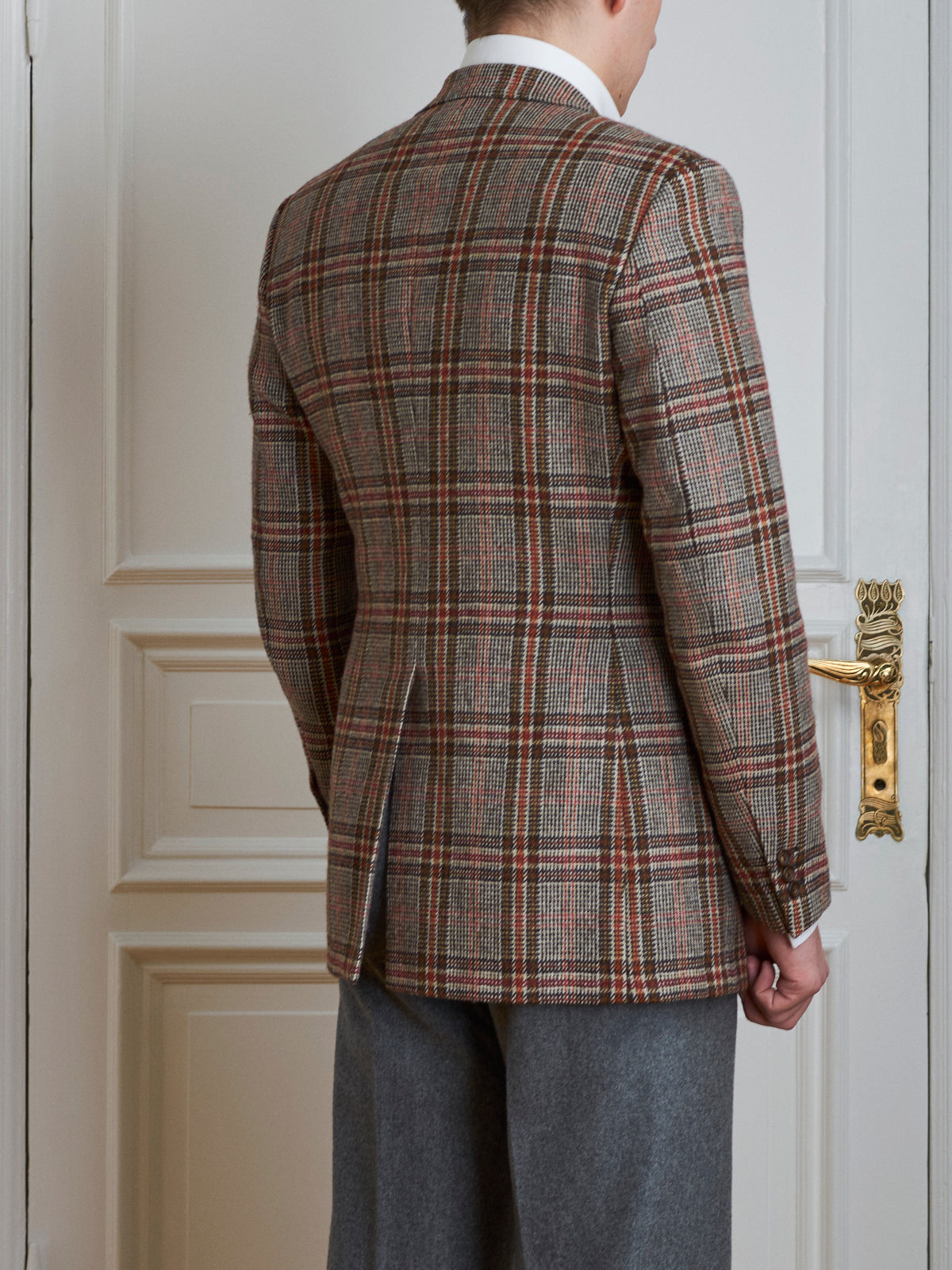 Jacke - Beige-braun-orange Multicheck-Tweed von Fox Brothers