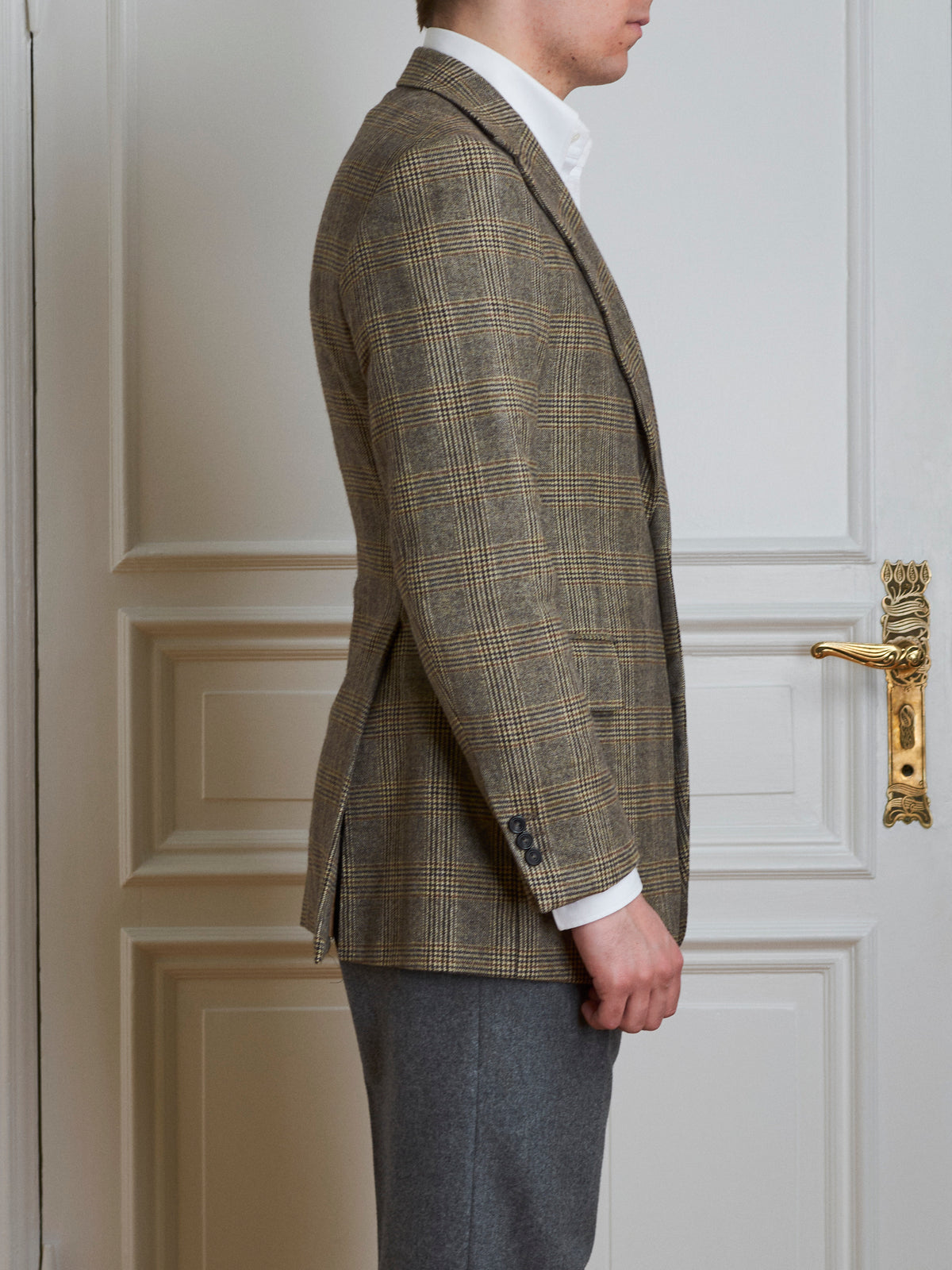 Jacket - Beige-brown Multicheck Wool-Cashmere-Blend