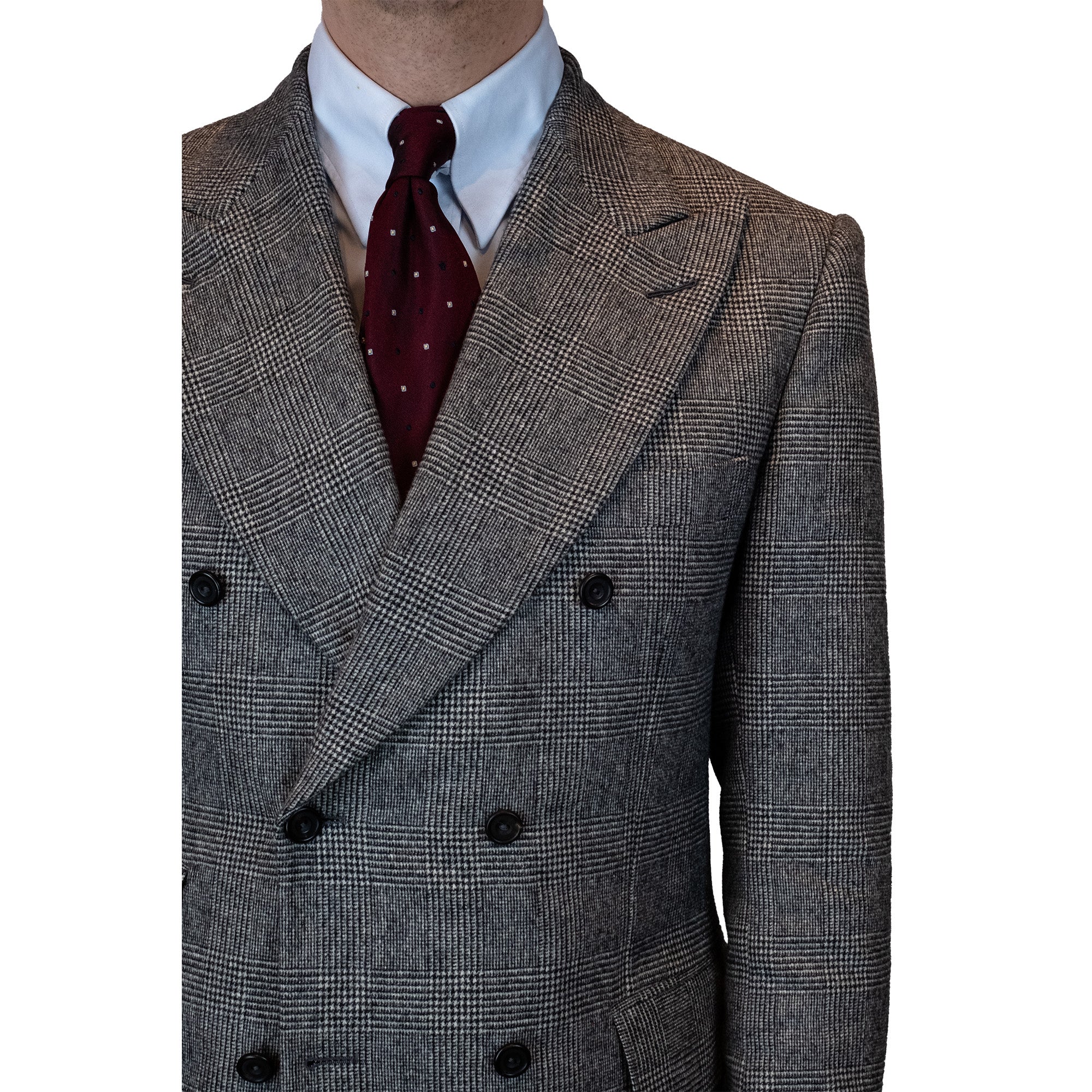 Suit - Black-on-grey Glencheck by Fox Brothers
