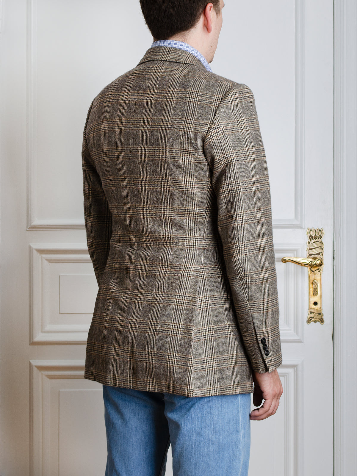 Jacket - Beige-brown Multicheck Wool-Cashmere-Blend