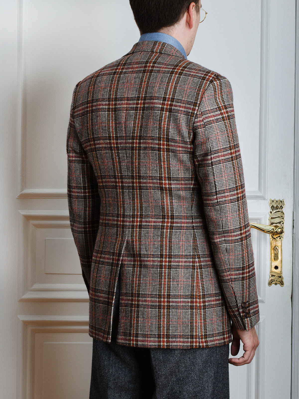 Jacke - Beige-braun-orange Multicheck-Tweed von Fox Brothers