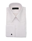 Shirt - White Voile Pleated-Front Spearpoint