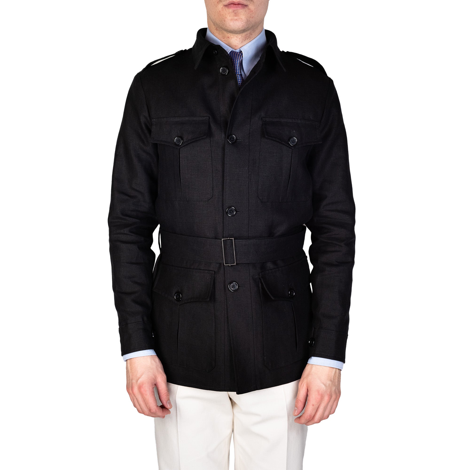 Safari jacket - Black linen