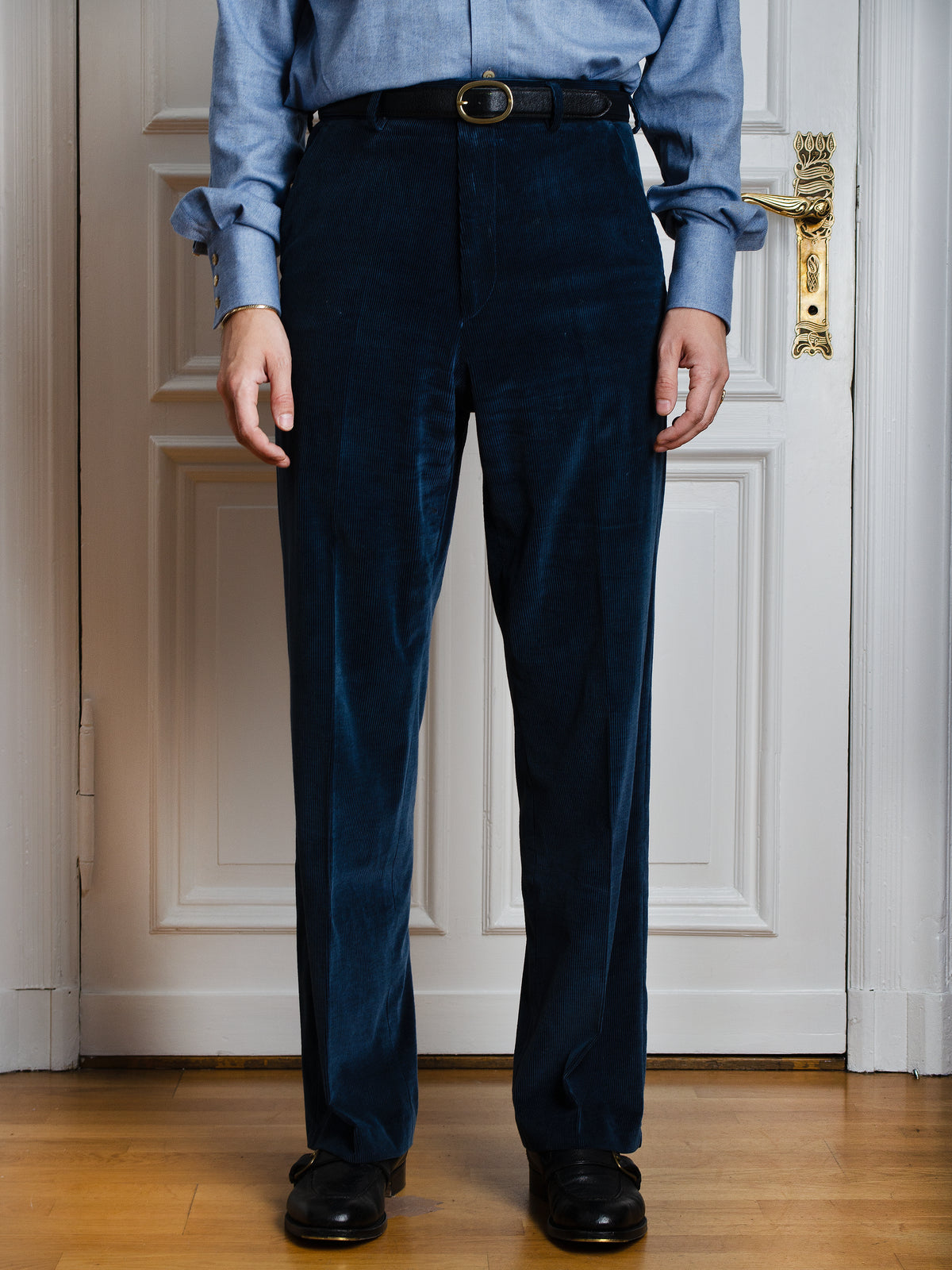 Trousers - Navy Cashmere Corduroy by Zegna