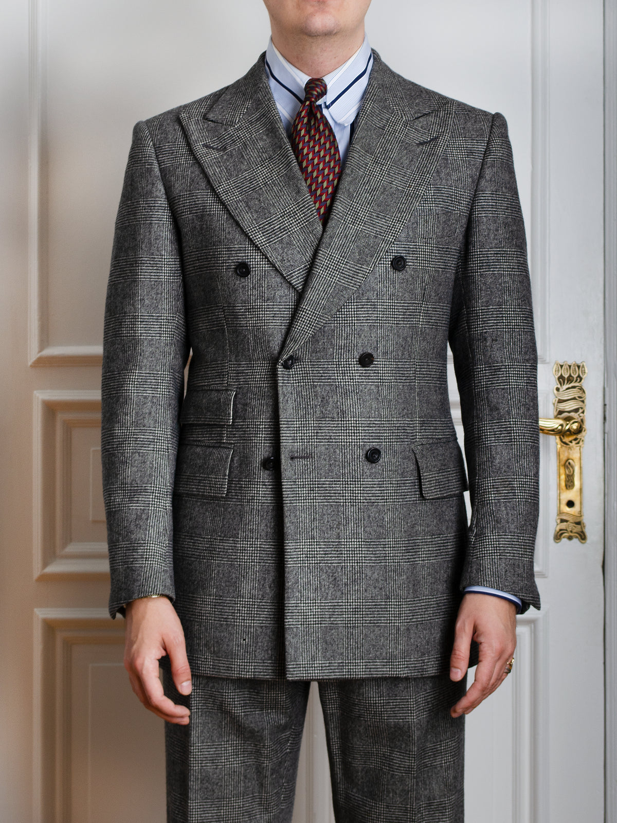 Suit - Black-on-grey Glencheck by Fox Brothers