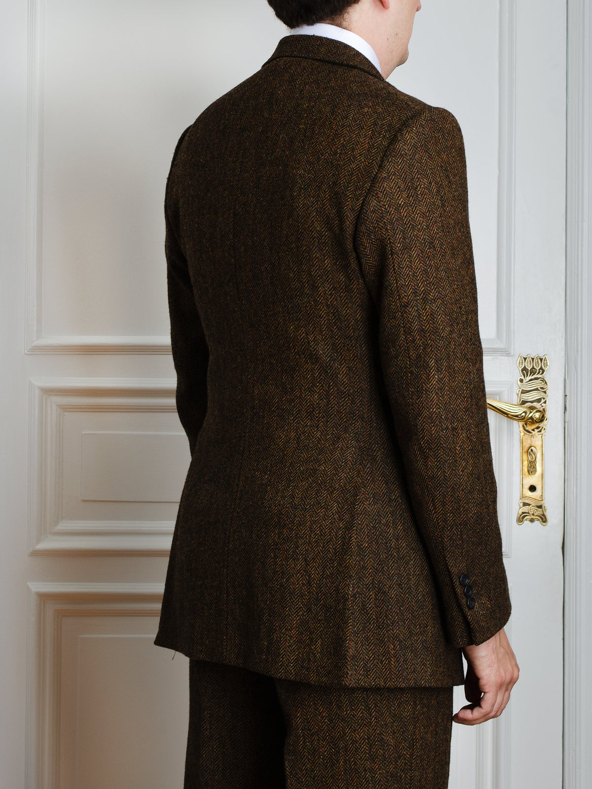 Anzug - Braun-schwarzer Herringbone-Tweed