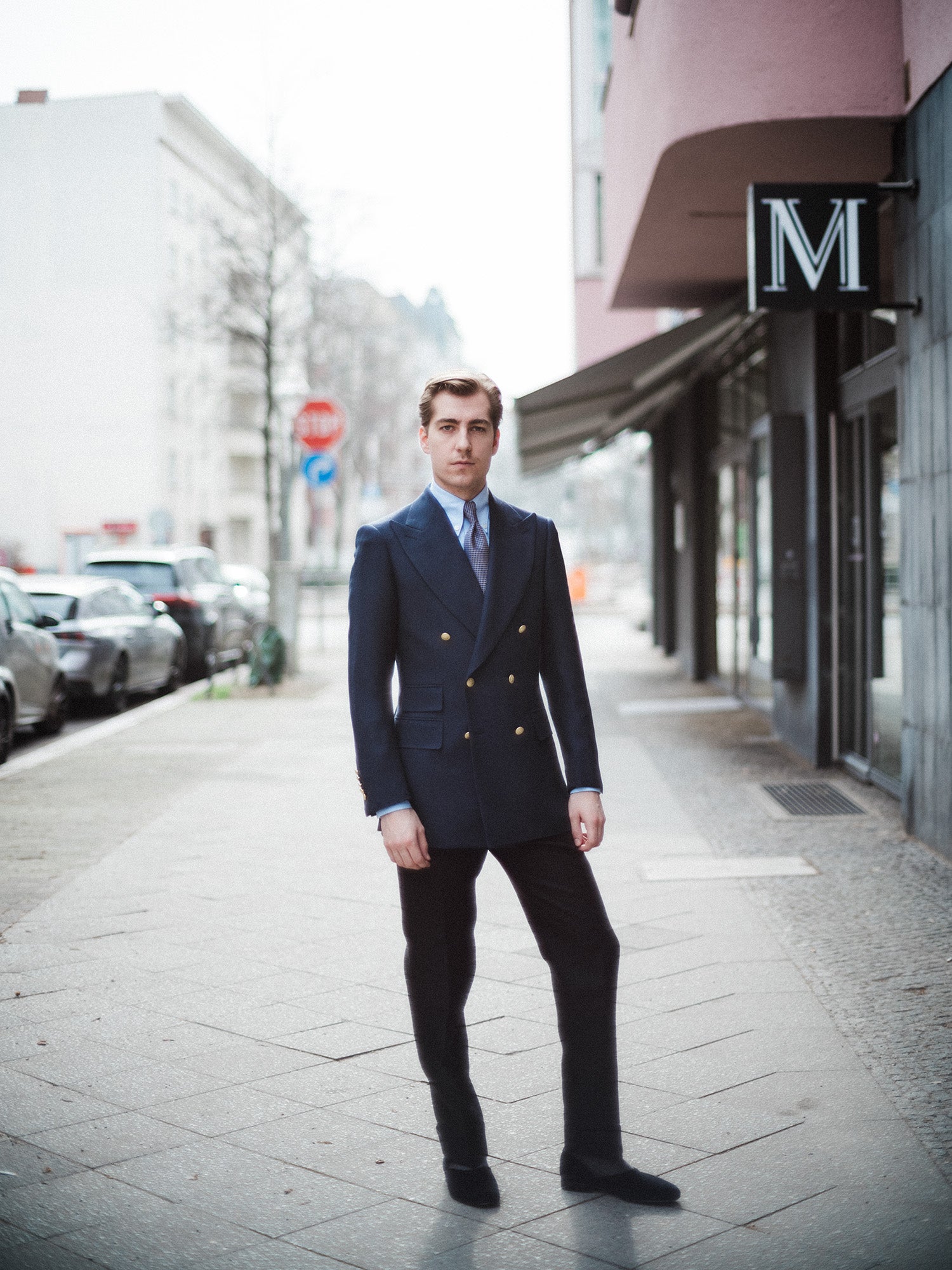 Navy Blazer - Denimblauer Wolle-Mohair-Blend