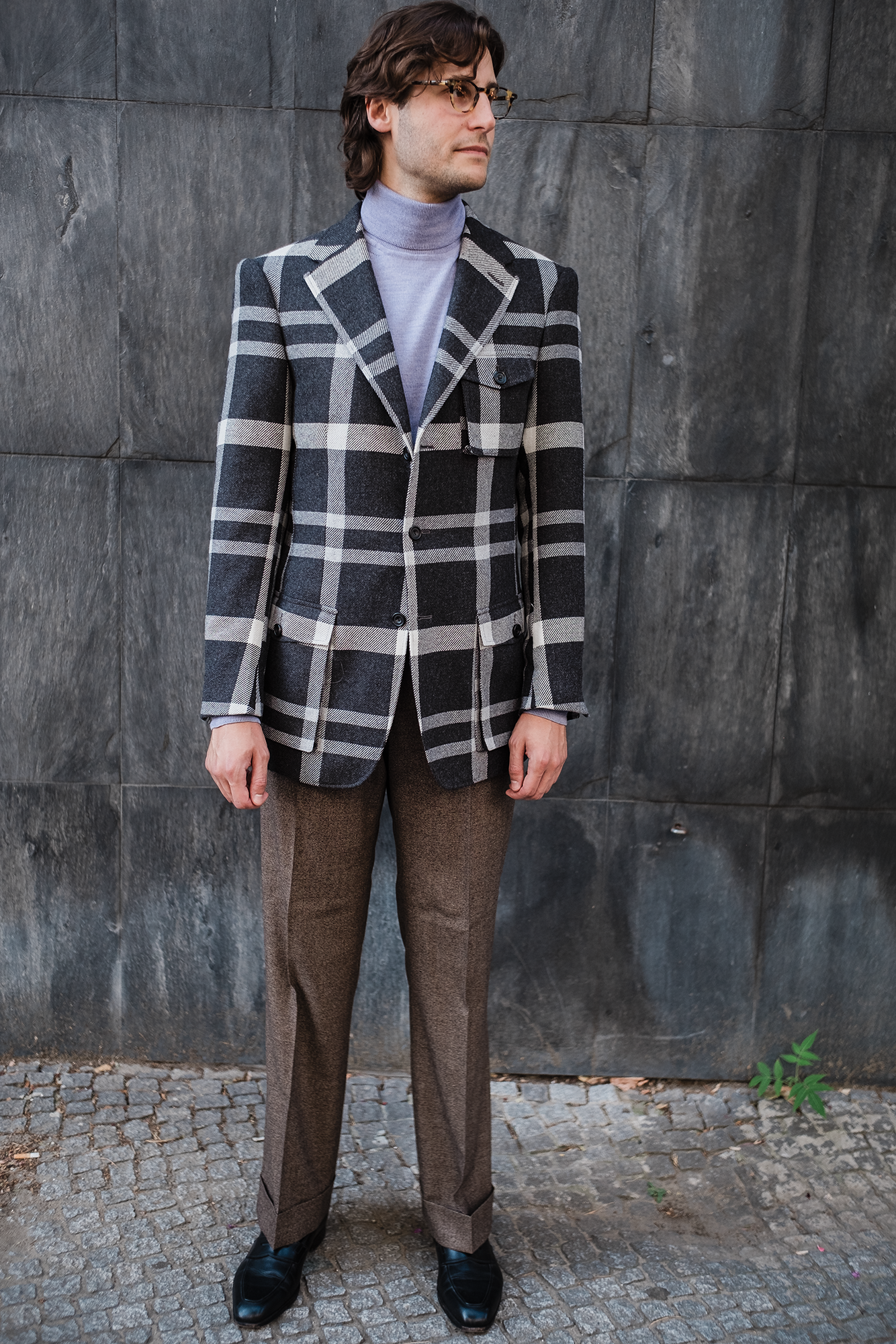 Hose - Karamell Puppytooth Flanell