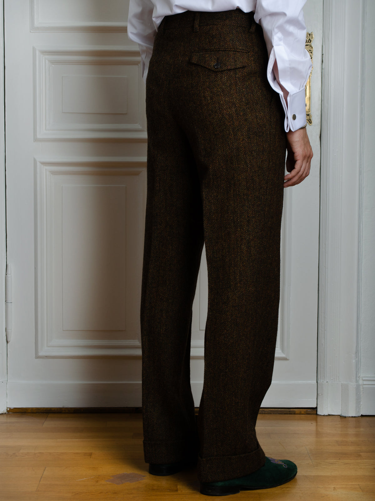 Anzug - Braun-schwarzer Herringbone-Tweed
