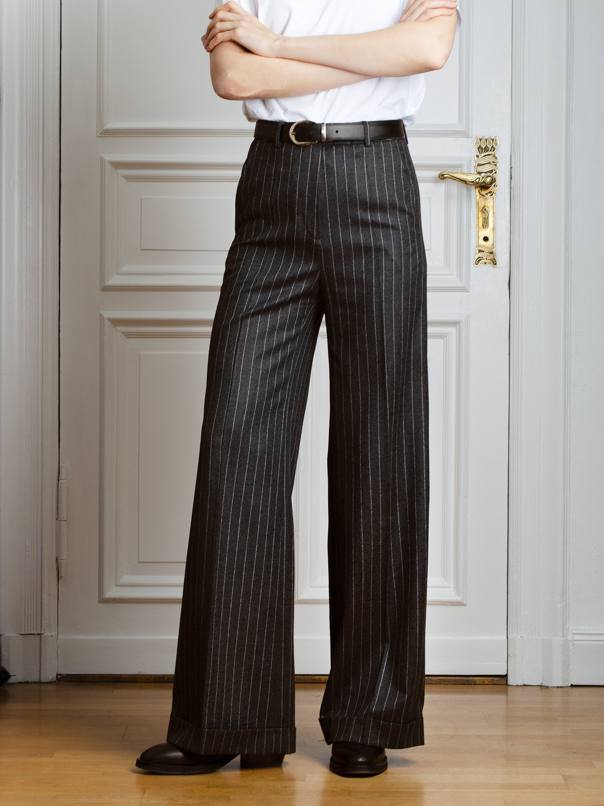 Trousers - Charcoal chalkstripe