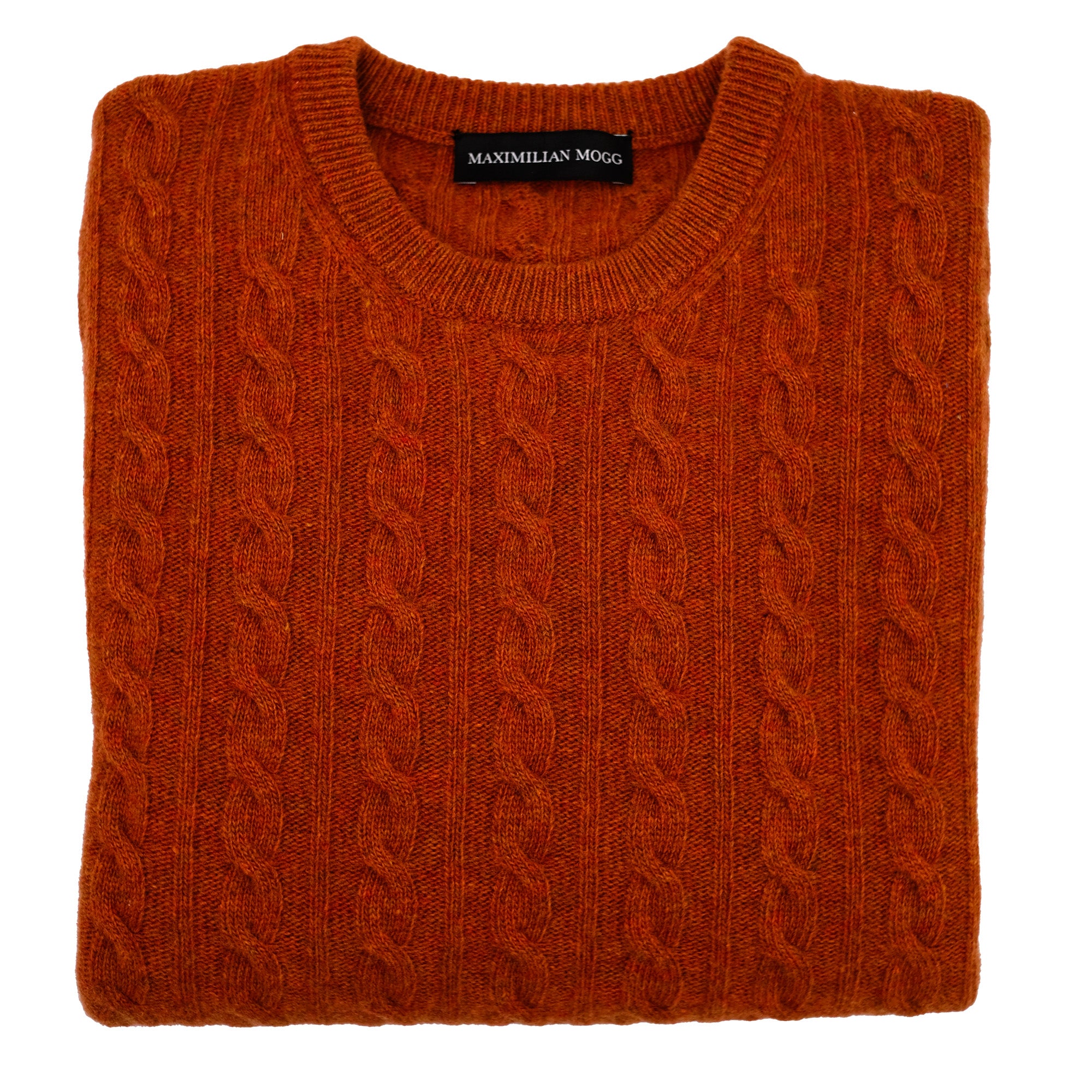 Pullover - Brick orange cable knit
