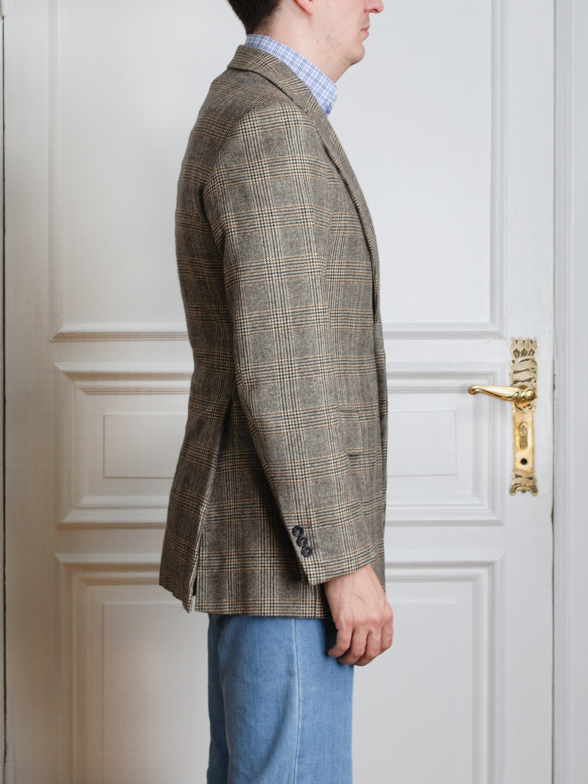Jacket - Beige-brown Multicheck Wool-Cashmere-Blend