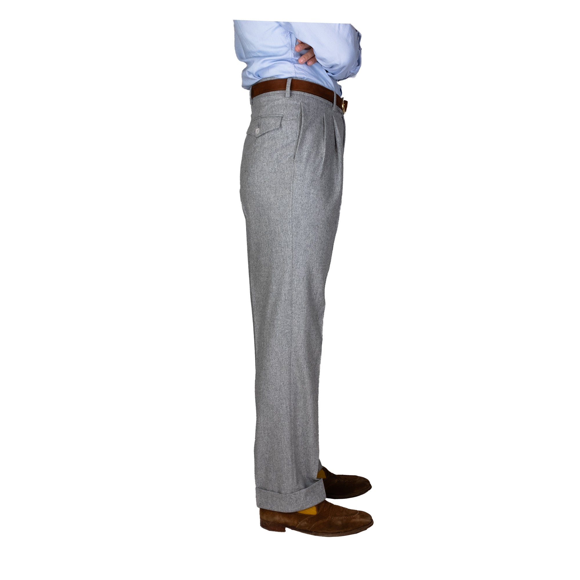 Trousers - Light-grey flannel