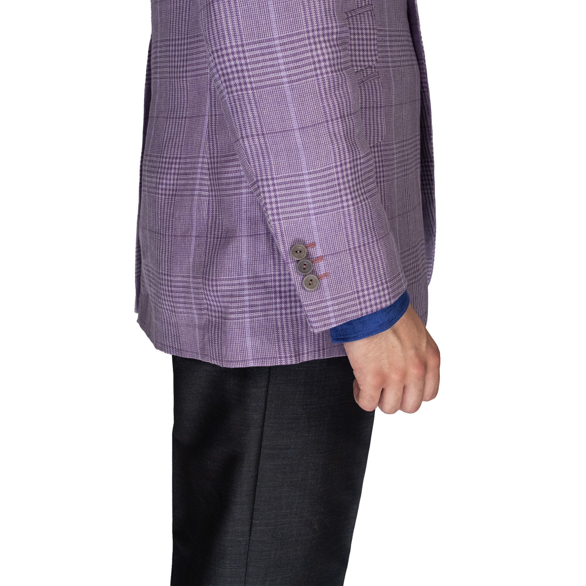 Jacket - Lilac-purple-pink checked linen by Maison Hellard (exclusive Flamant Rose)