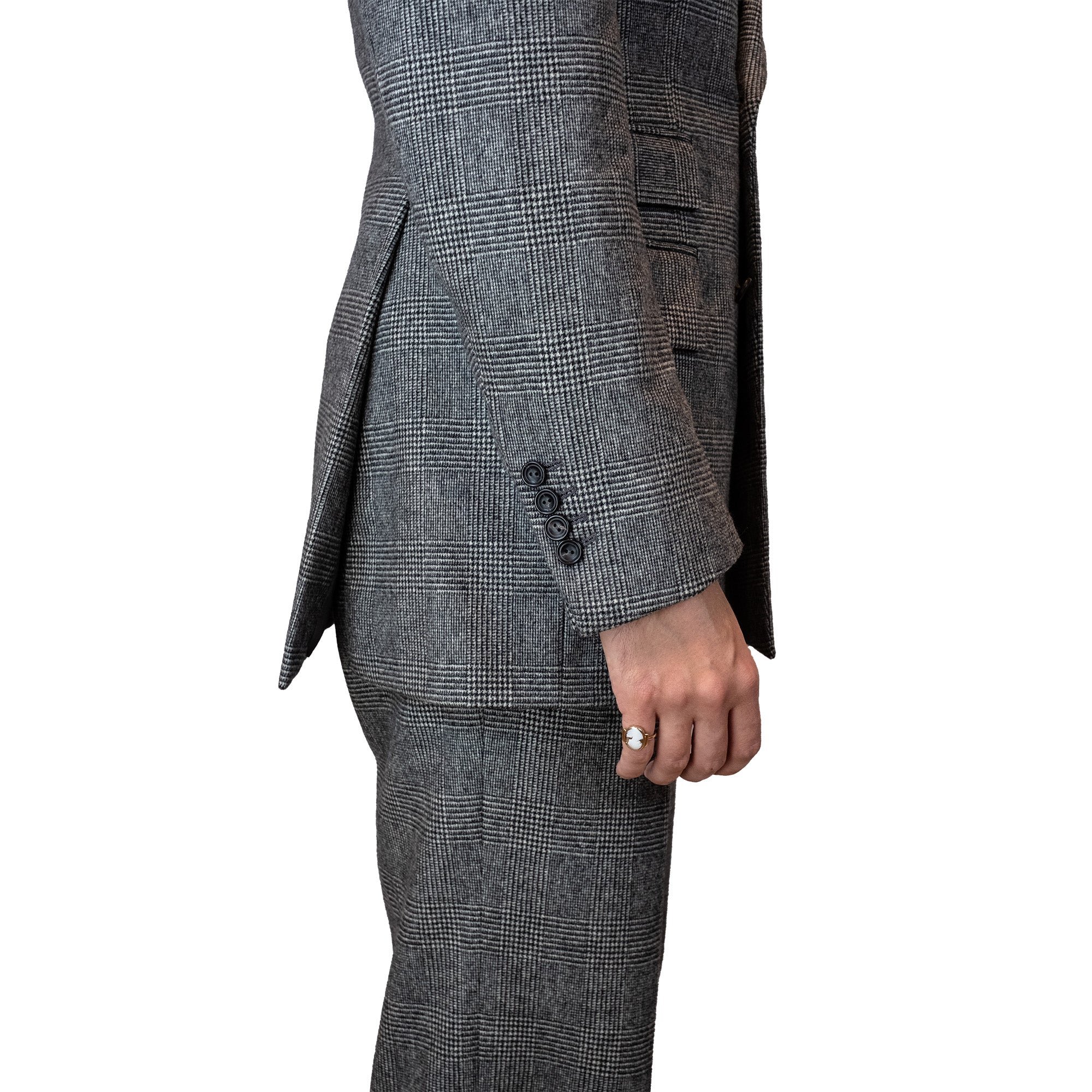 Anzug - Grau-schwarzer Glencheck Flanell von Fox Brothers