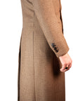 Overcoat - Brown-on-beige Glencheck by Dugdale 