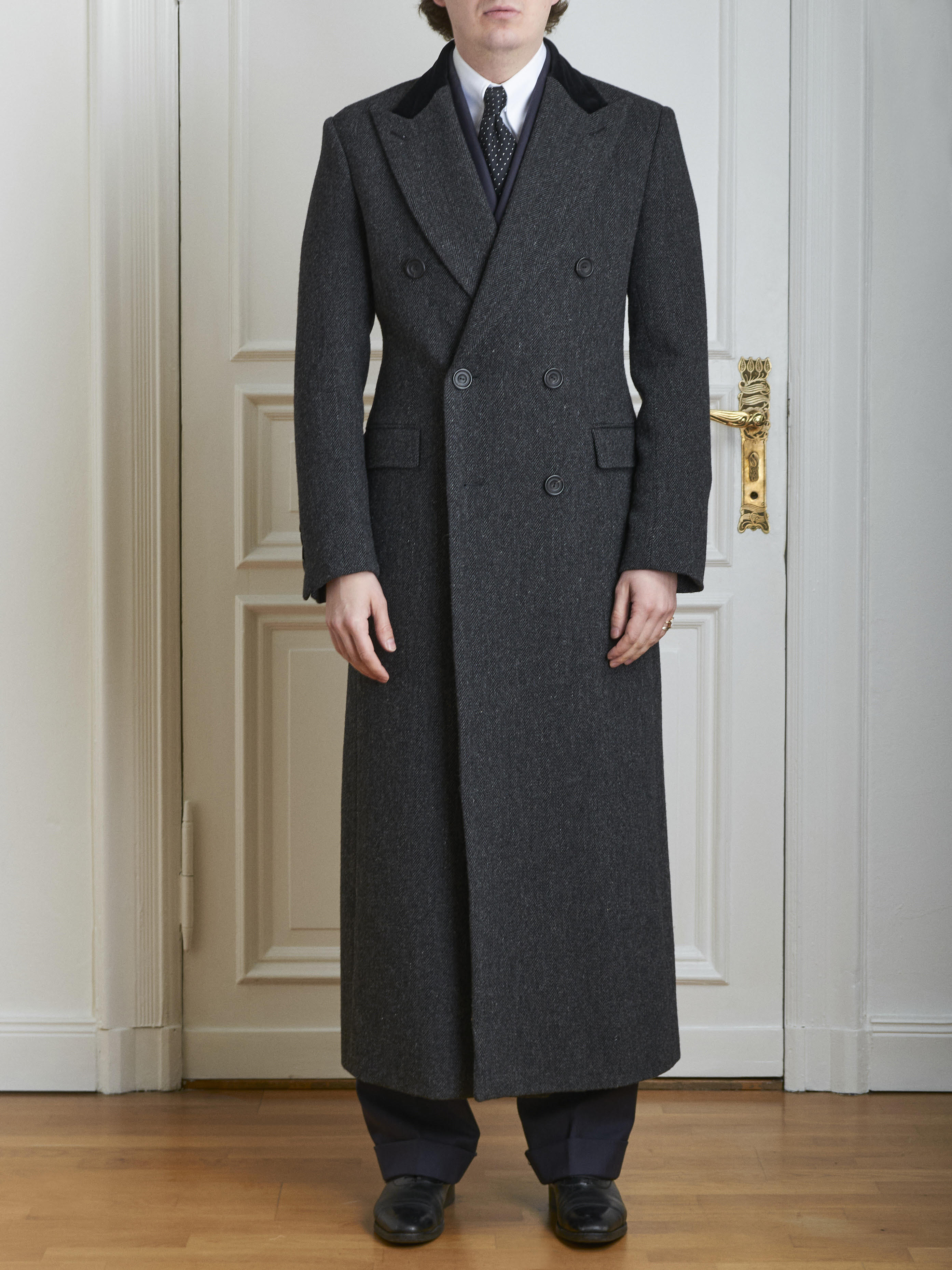 Overcoat - Charcoal Herringbone 