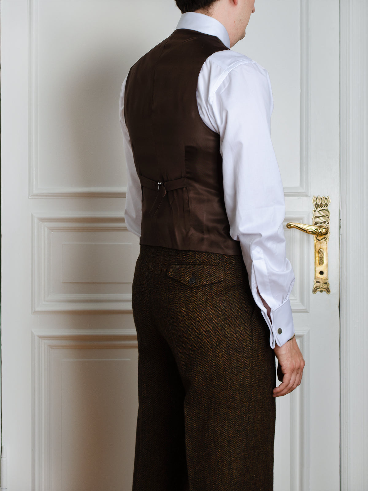 Anzug - Braun-schwarzer Herringbone-Tweed