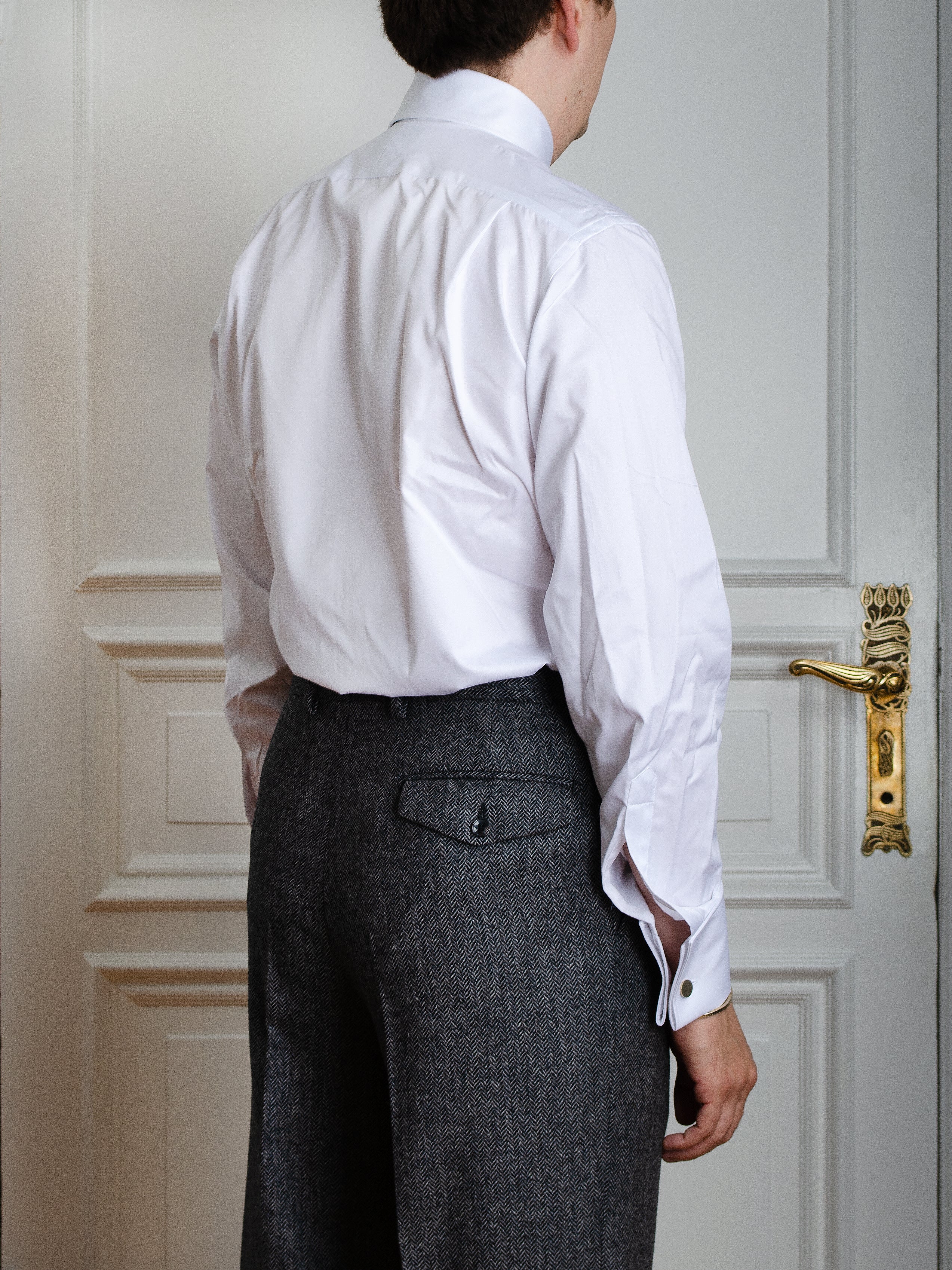 Hemd - Weißer Twill Spearpoint-Tab