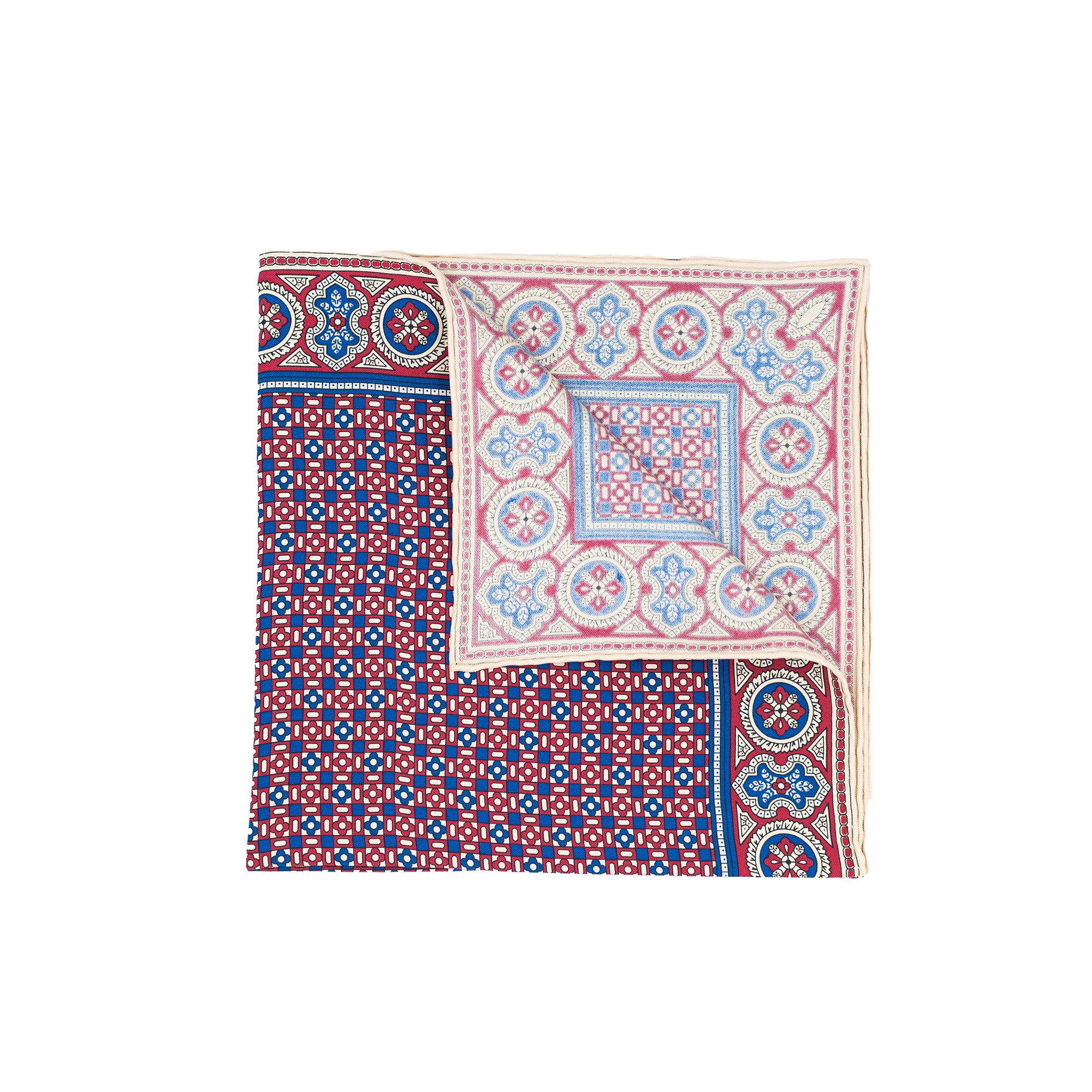 Pocket Square - Beige Tile Pattern