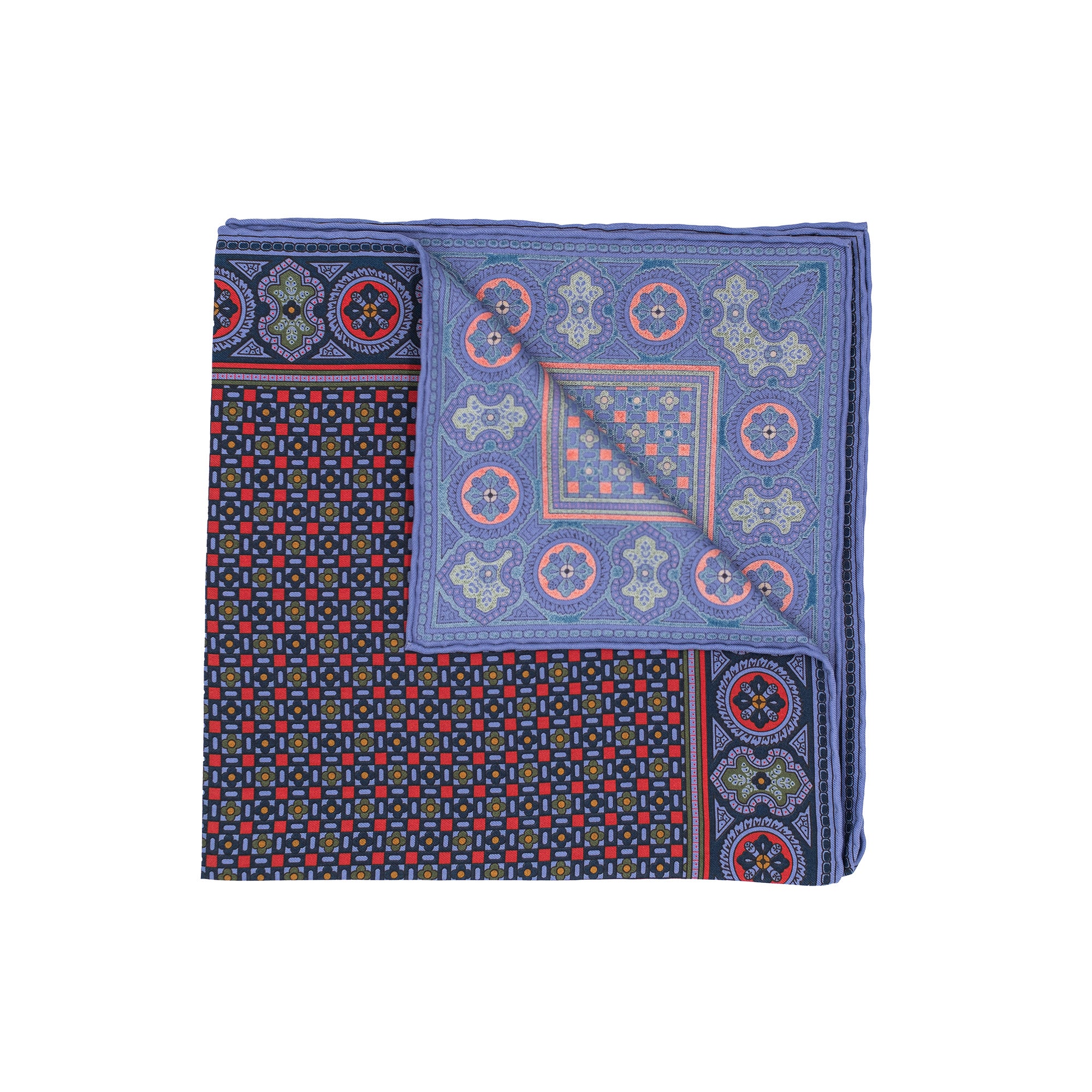 Pocket Square - Blue Tile Pattern