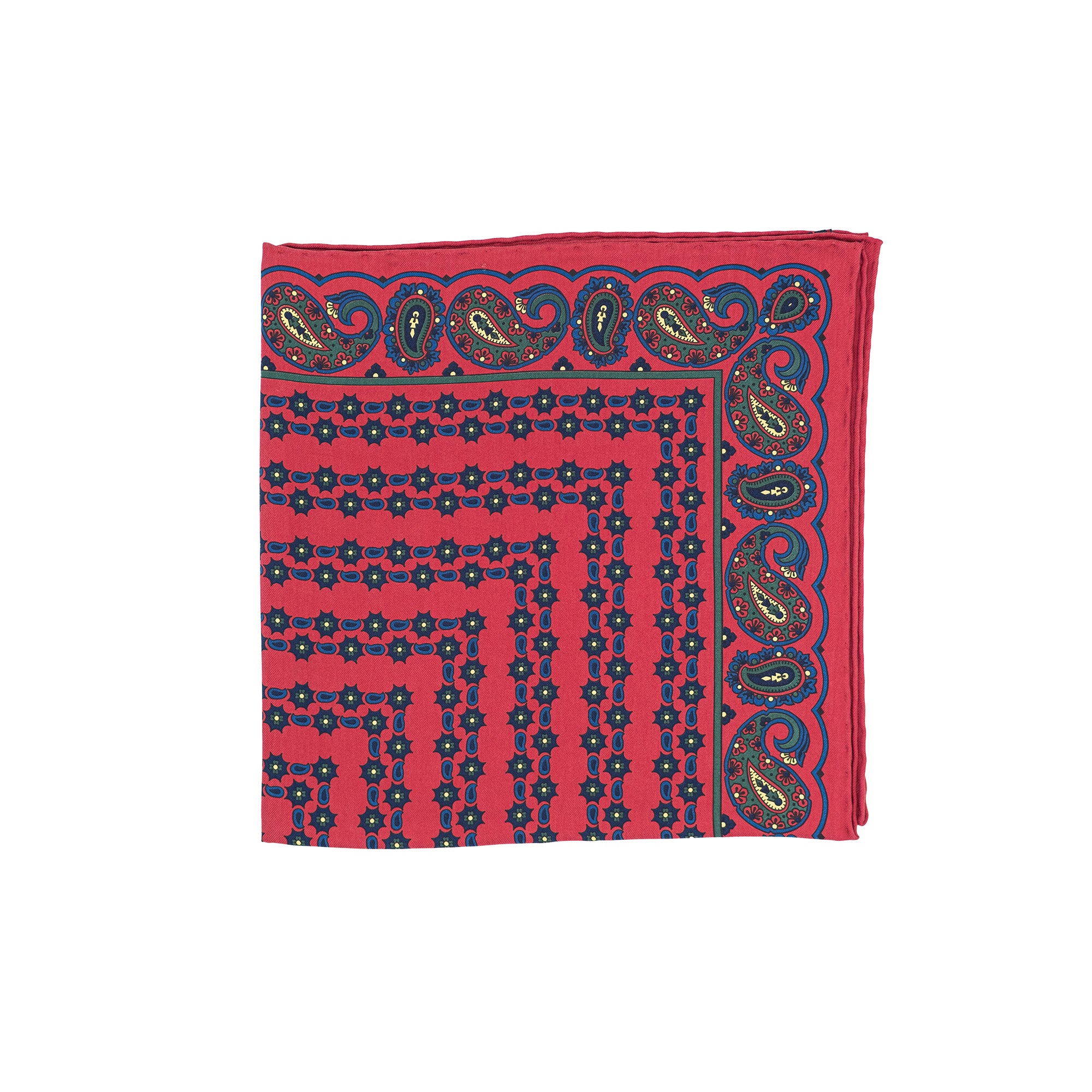Pocket Square - Red Paisley
