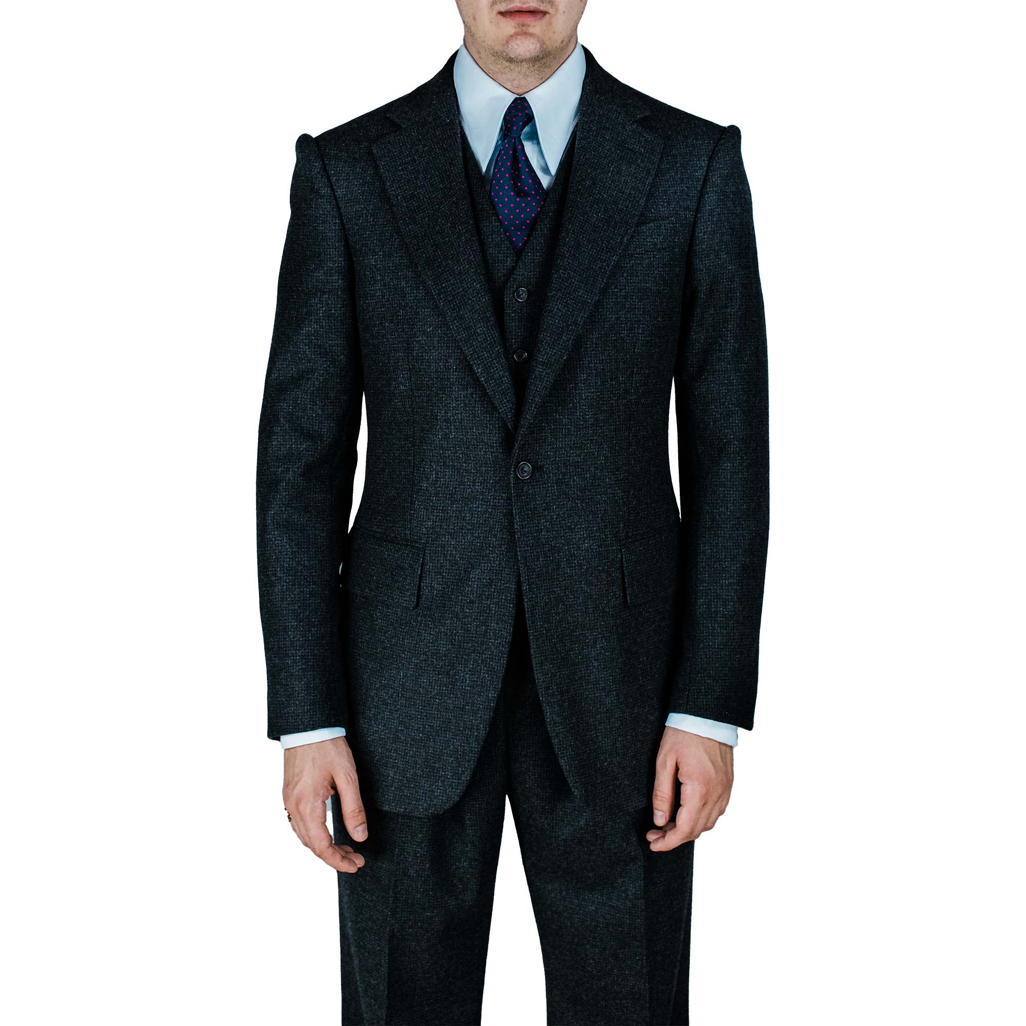 Suit - charcoal puppytooth flannel